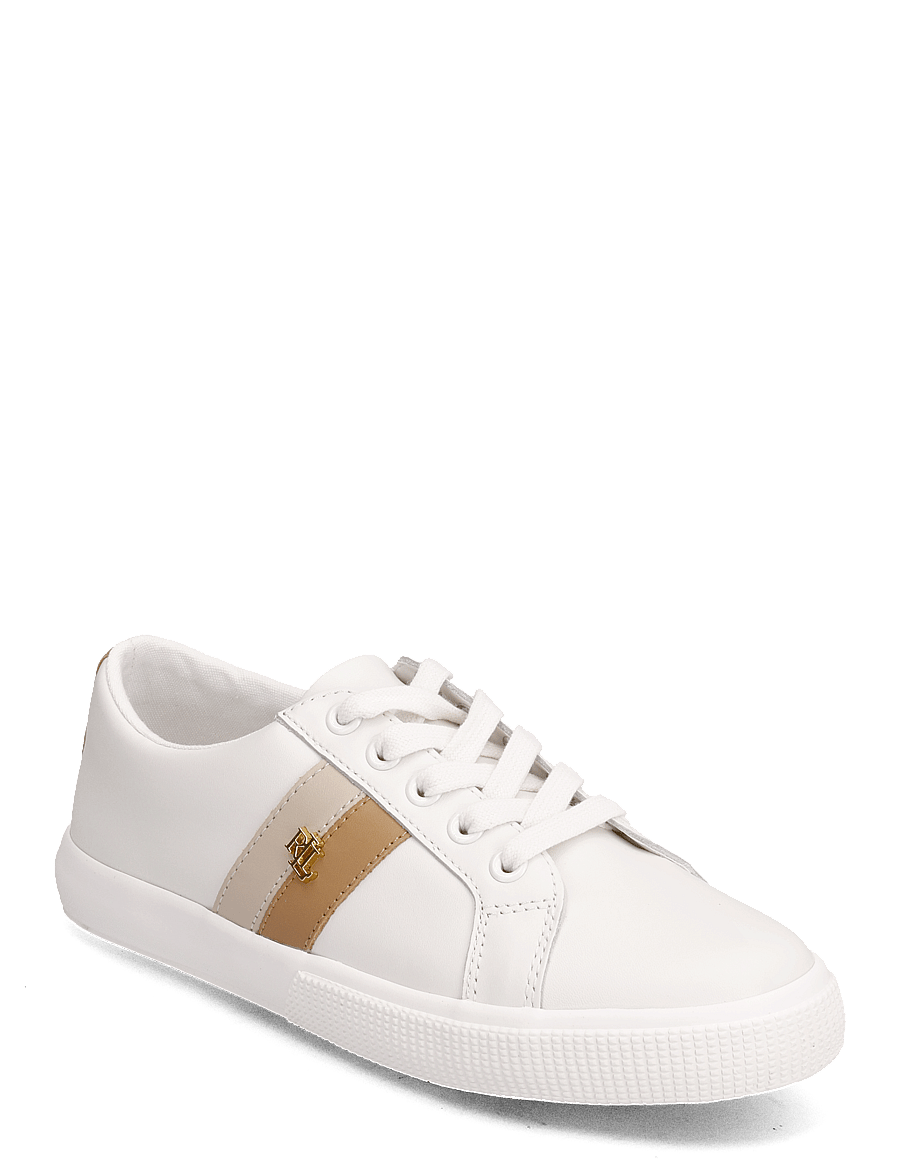 Lauren Ralph Lauren - Janson II Leather Sneaker - sutvirtinimas - snow white/explor - 0