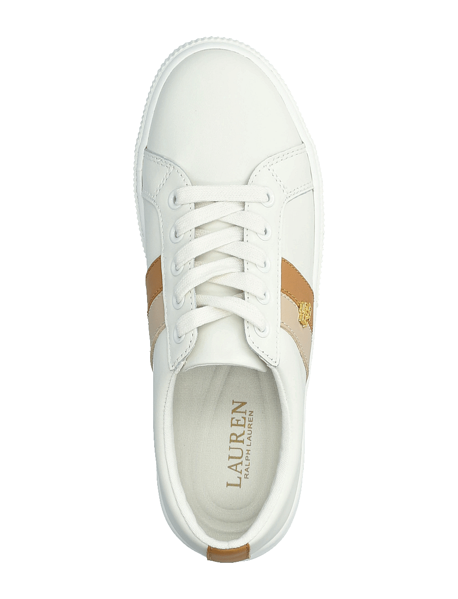 Lauren Ralph Lauren - Janson II Leather Sneaker - sutvirtinimas - snow white/explor - 3