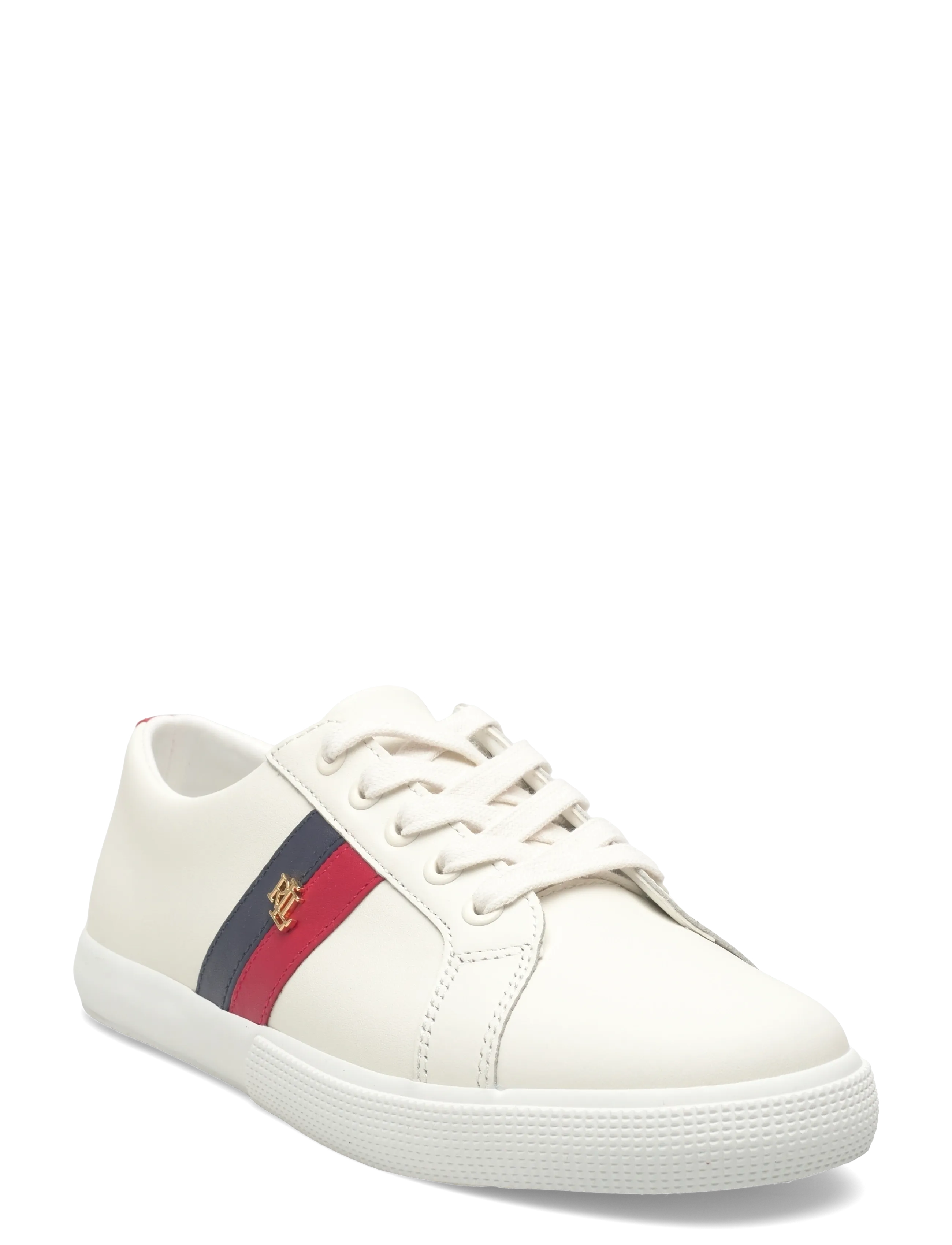 Lauren Ralph Lauren Janson II Leather Sneaker - Shoes - SNW WHT/FSTV RED / white