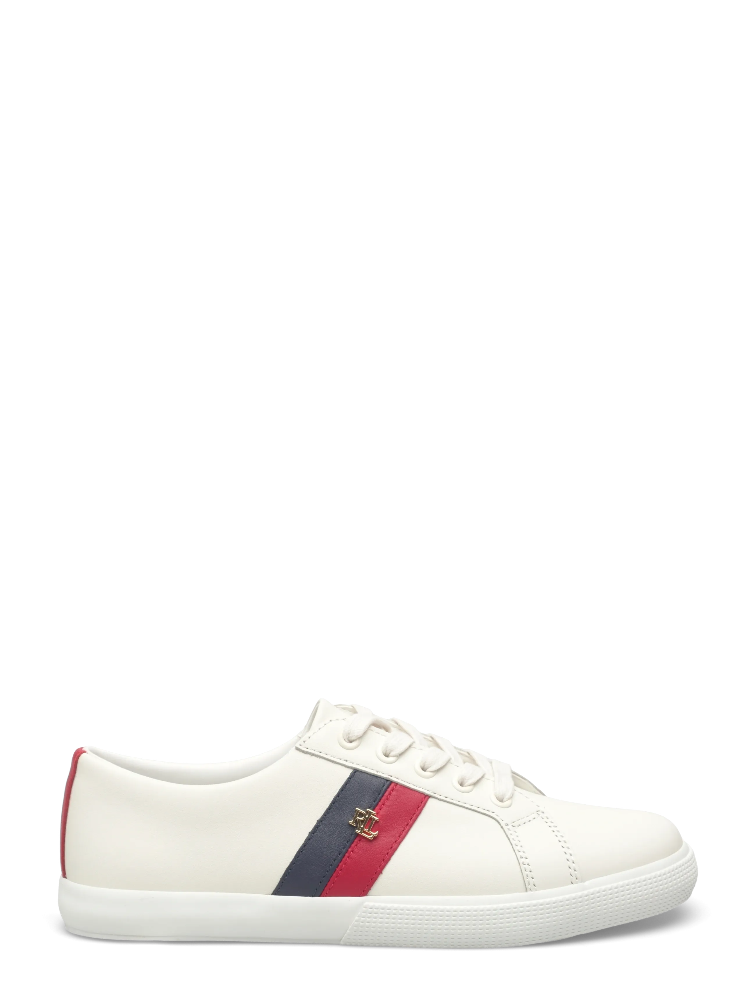 Lauren Ralph Lauren - Janson II Leather Sneaker - confirmation - snw wht/fstv red - 1
