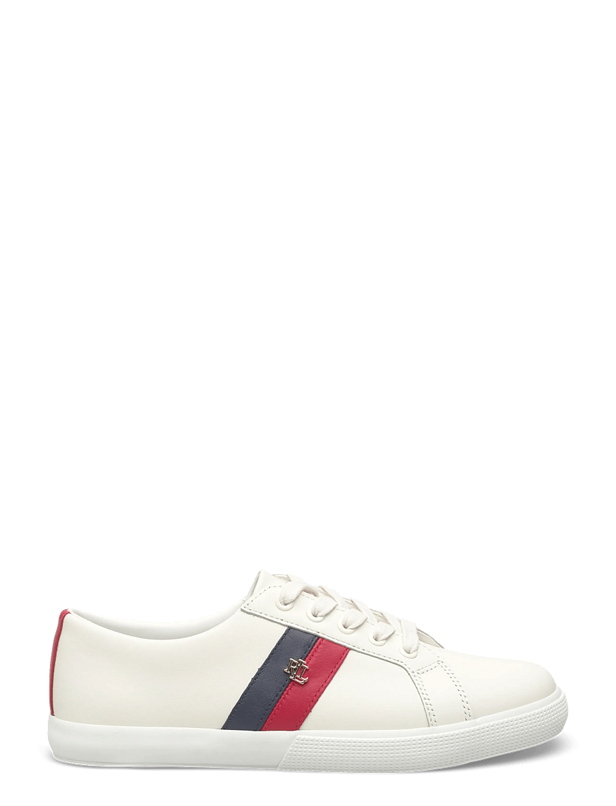 Lauren Ralph Lauren - Janson II Leather Sneaker - confirmation - snw wht/fstv red - 1