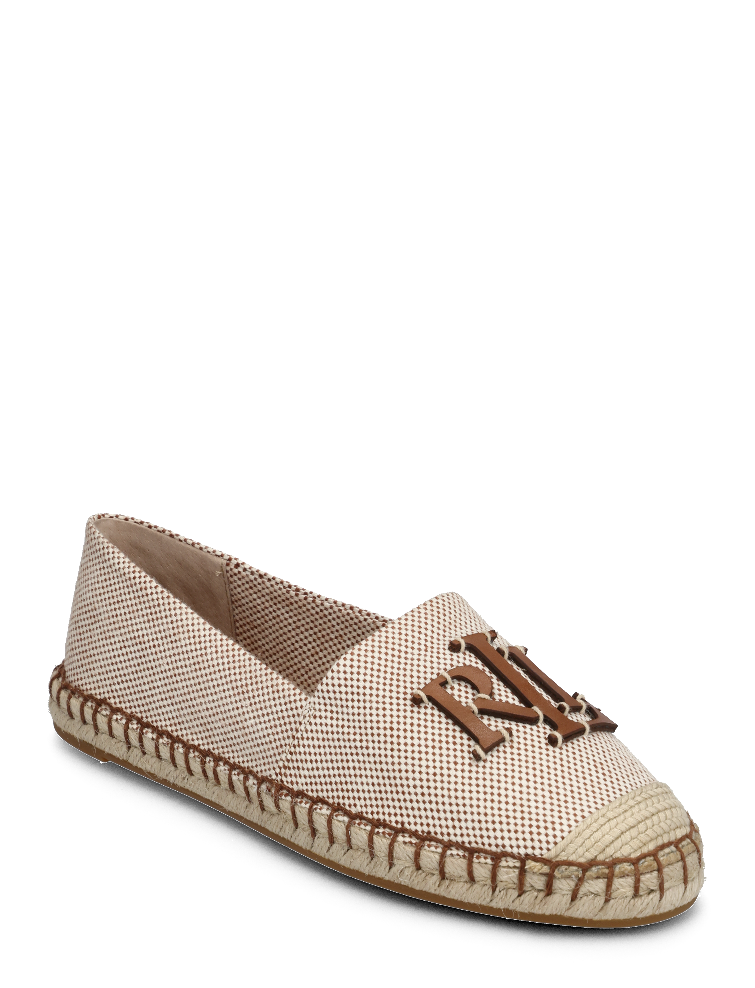 Lauren Ralph Lauren Cameryn III Canvas & Leather Espadrille - Espadrilles - NTRL/DEEP SDDL TN / beige