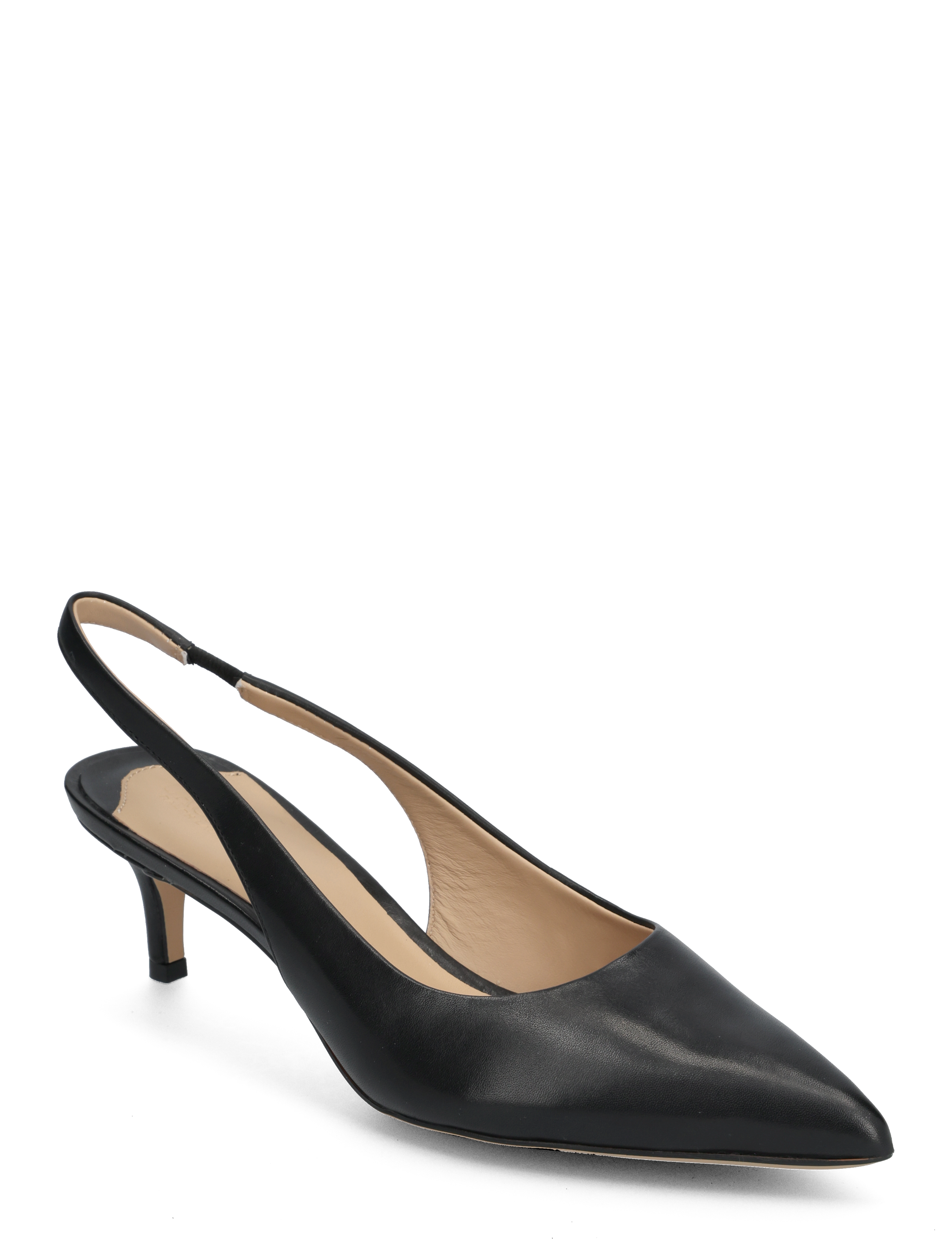 Lauren Ralph Lolah Burnished Leather Slingback Pump, 41, Pumps, Schwarz - Sling Backs, Frauen