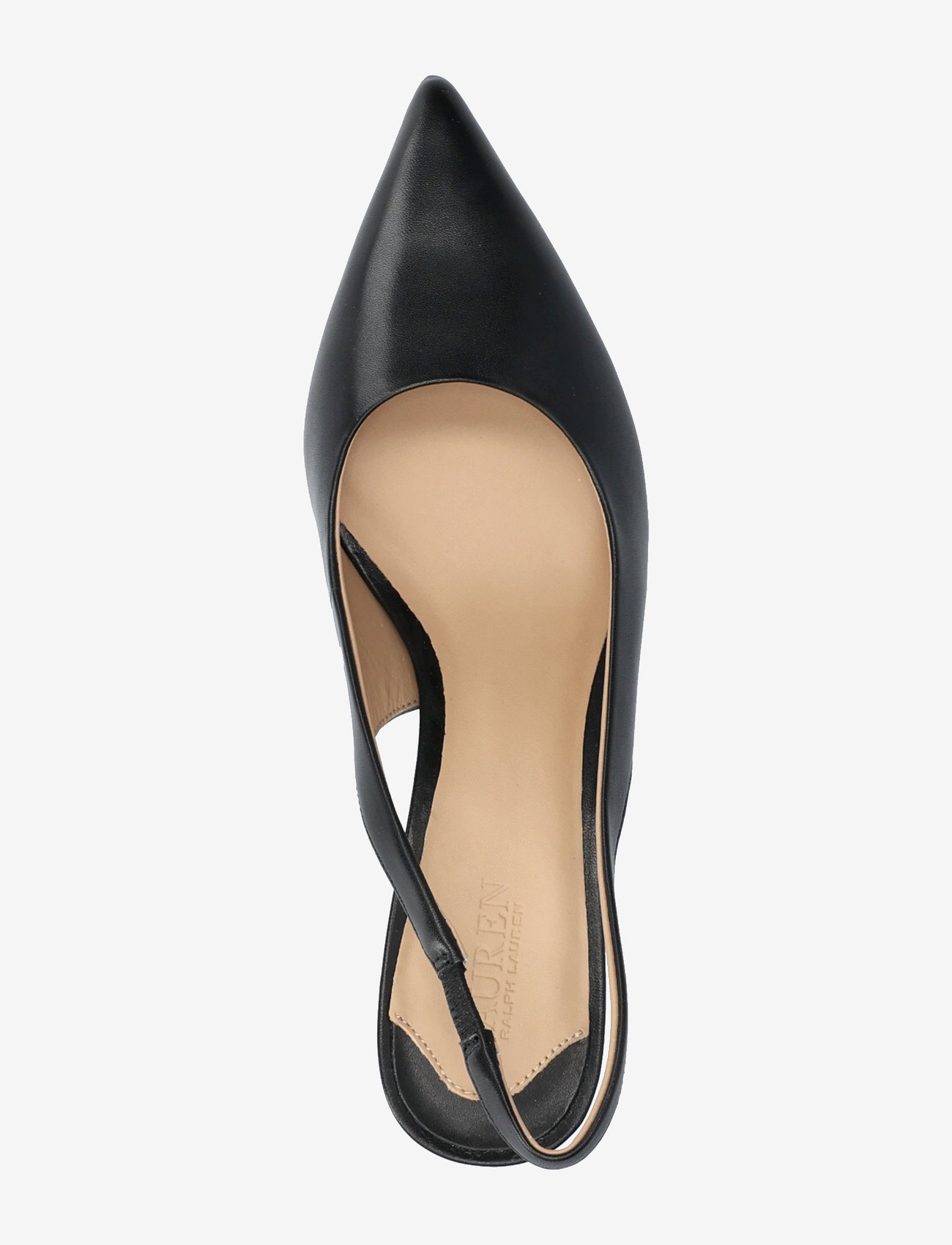 Lauren Ralph Lauren - Lolah Burnished Leather Slingback Pump - slingbacks med hæle - black - 3