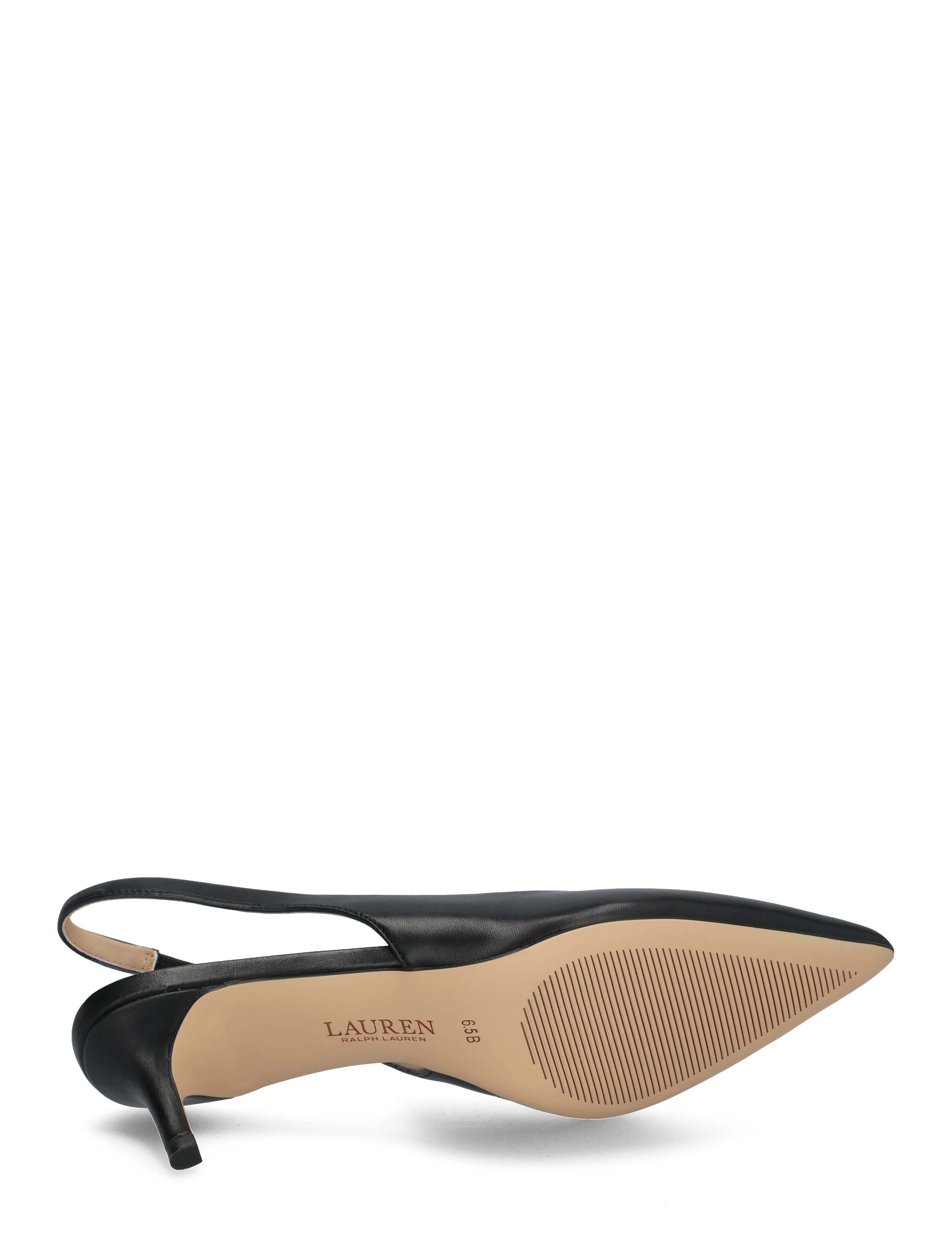 Lauren Ralph Lauren - Lolah Burnished Leather Slingback Pump - konfirmationstøj - black - 4