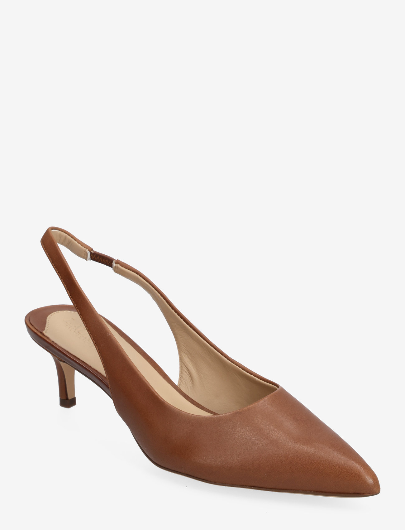 Lauren Ralph Lauren - Lolah Burnished Leather Slingback Pump - konfirmatsioon - deep saddle tan - 0