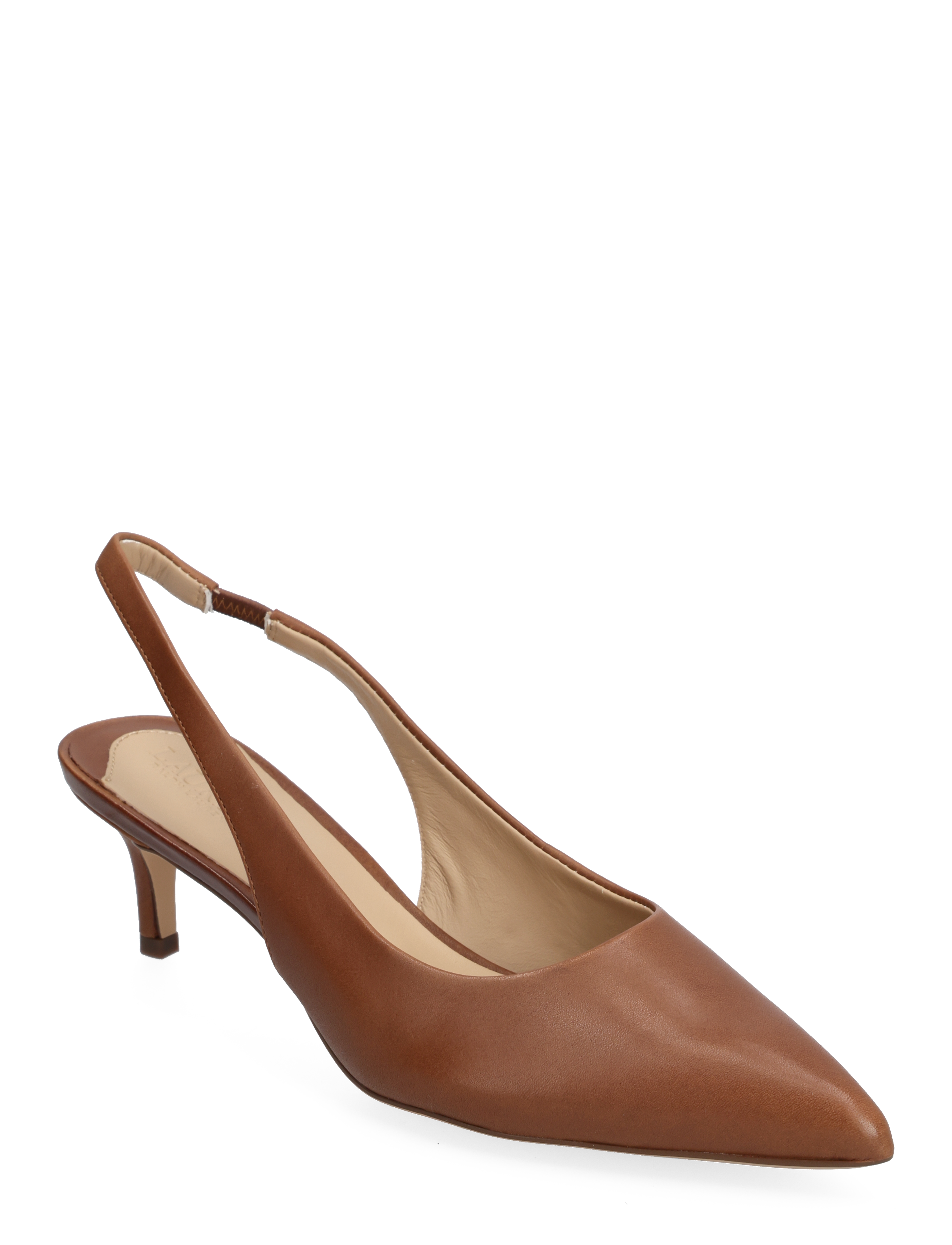Lauren Ralph Lauren Lolah Burnished Leather Slingback Pump - Sko - DEEP SADDLE TAN / brown