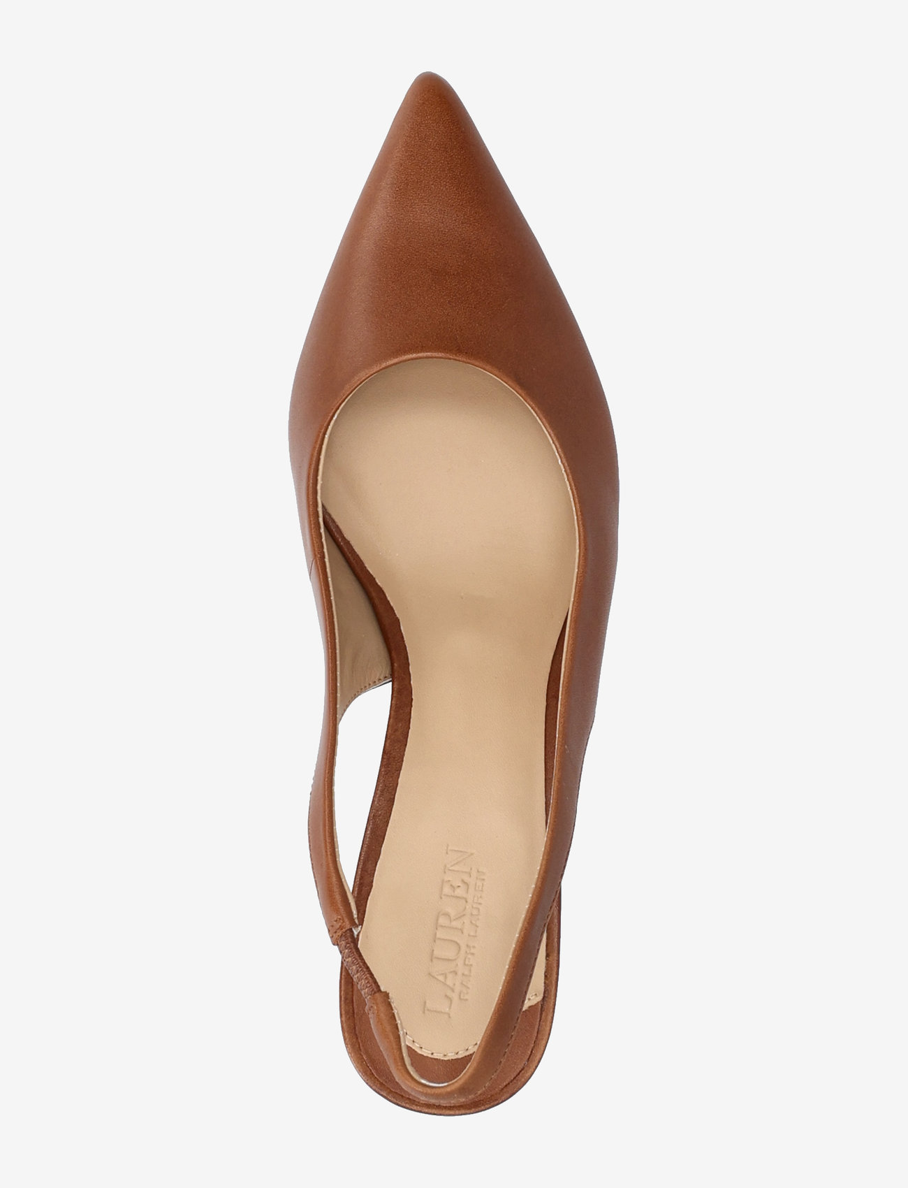 Lauren Ralph Lauren - Lolah Burnished Leather Slingback Pump - konfirmatsioon - deep saddle tan - 3