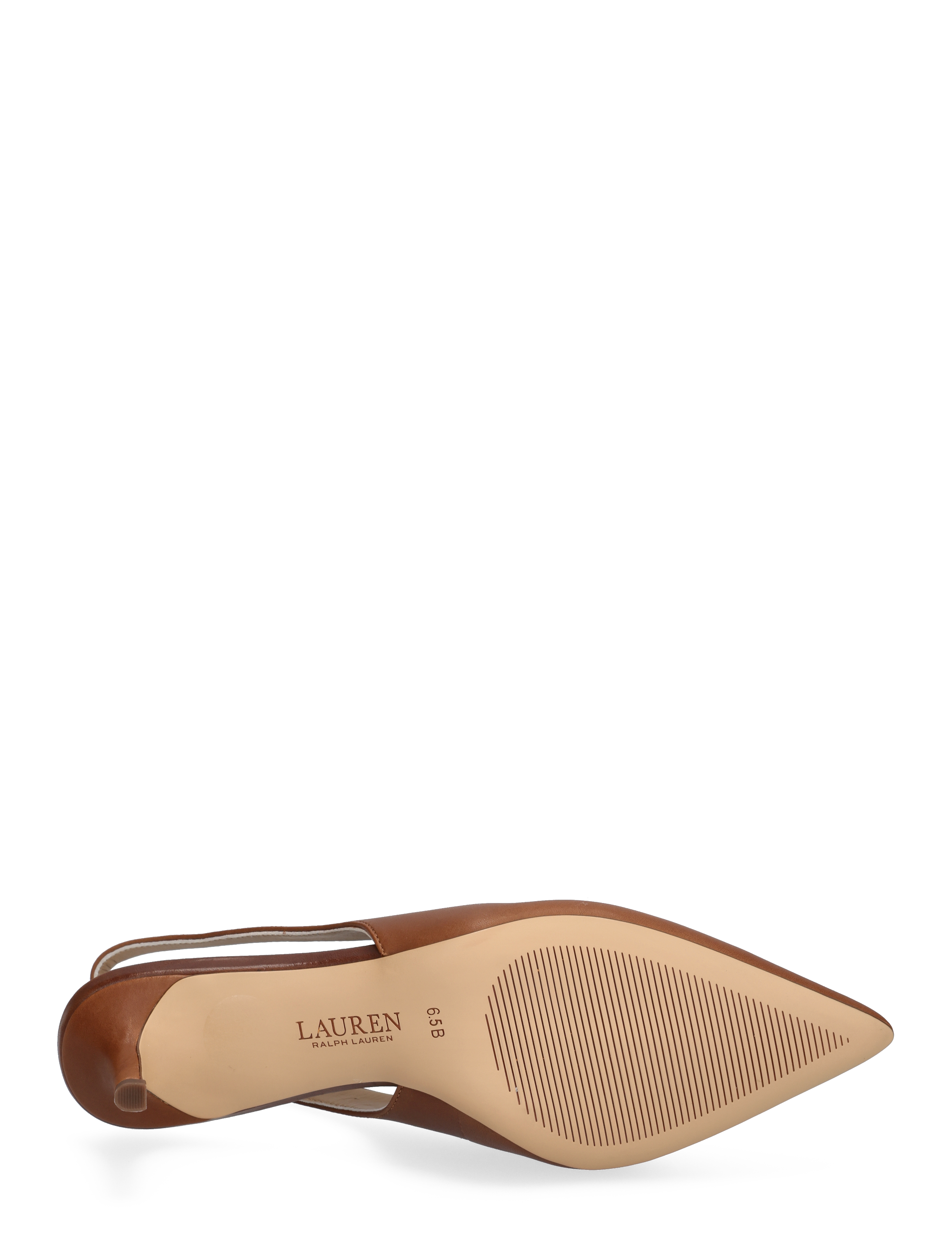 Lauren Ralph Lauren - Lolah Burnished Leather Slingback Pump - konfirmationstøj - deep saddle tan - 4