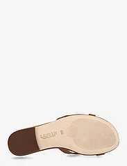 Lauren Ralph Lauren - Emmy Burnished Leather Slide Sandal - flate sandaler - deep saddle tan - 4