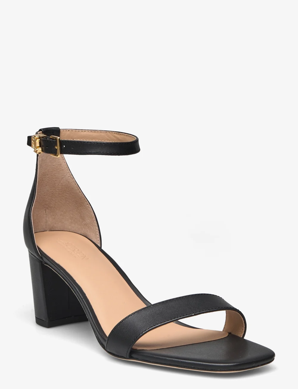 Lauren Ralph Lauren - Logan Burnished Leather Sandal - sandaletten - black - 0