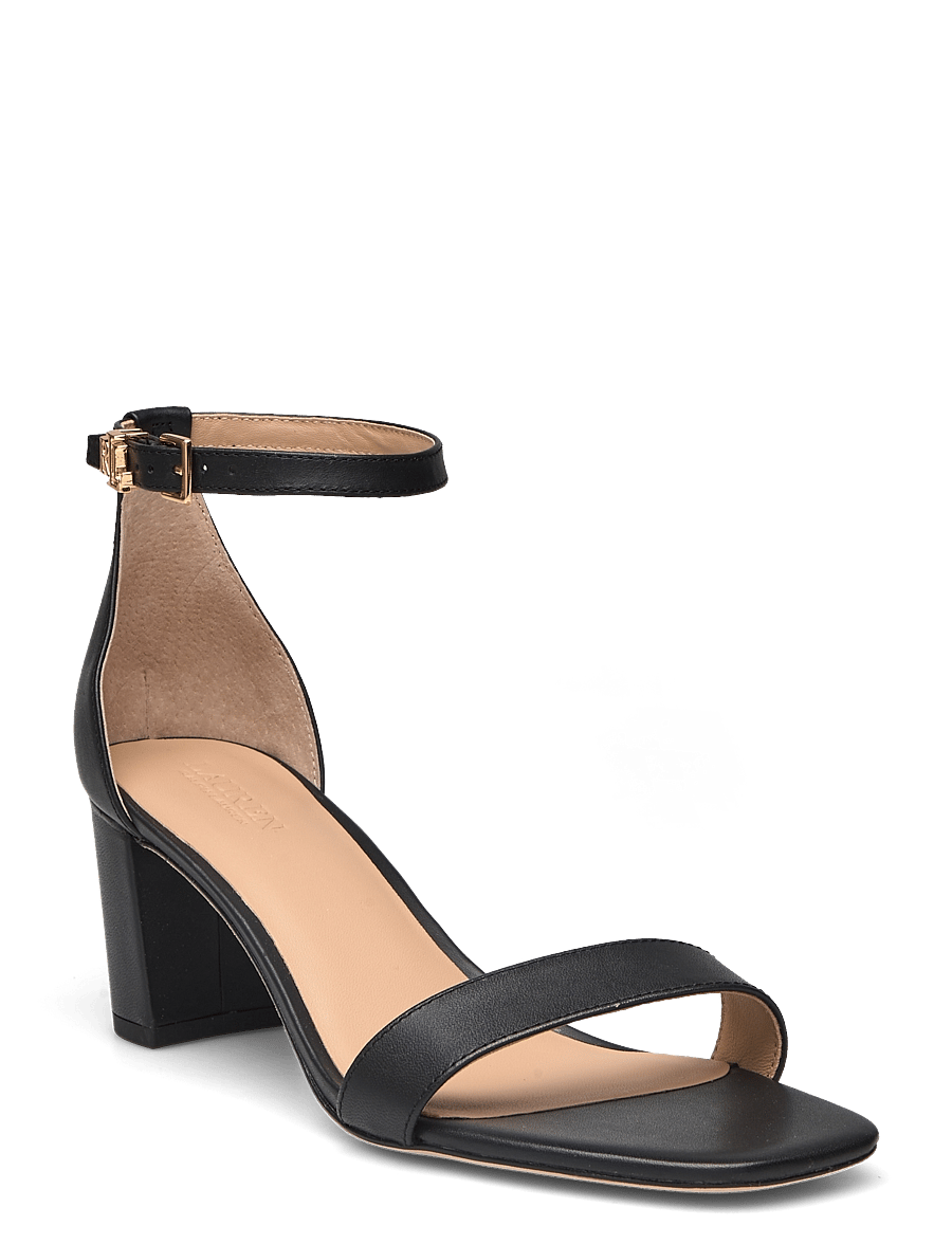 Lauren Ralph Lauren - Logan Burnished Leather Sandal - black - 0