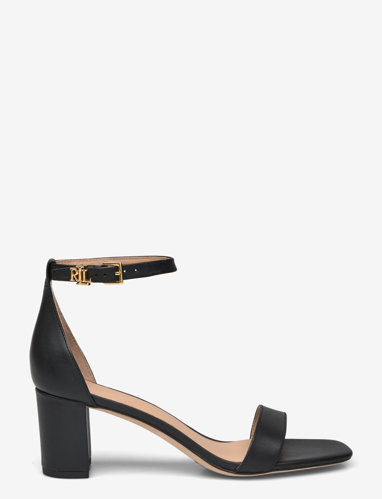 Lauren Ralph Lauren - Logan Burnished Leather Sandal - sandaletter - black - 1