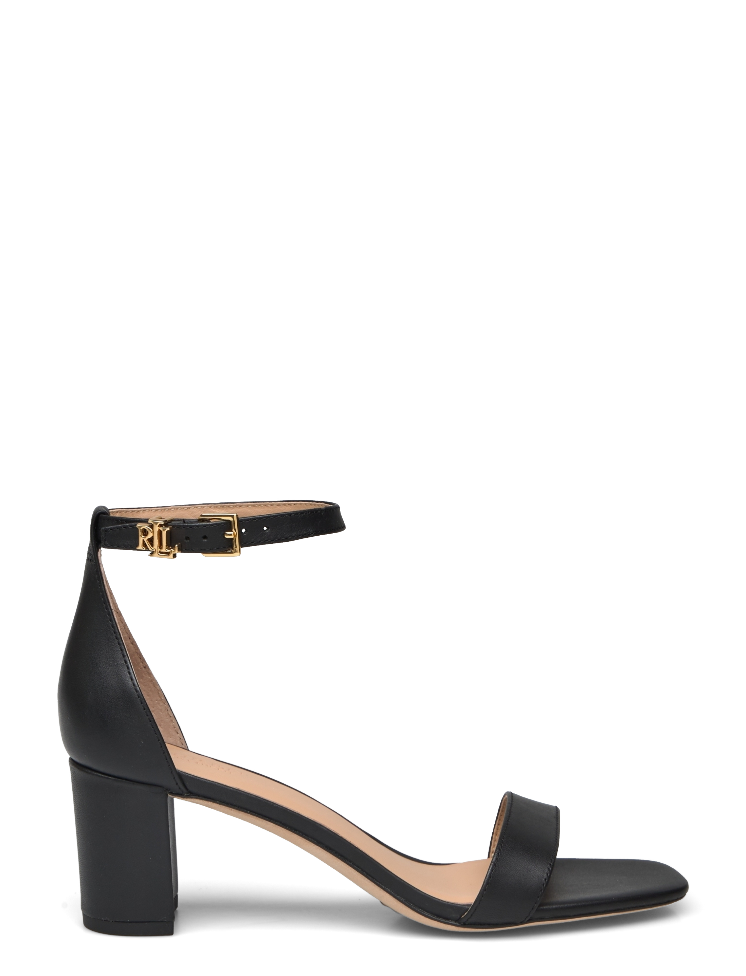 Lauren Ralph Lauren - Logan Burnished Leather Sandal - black - 1