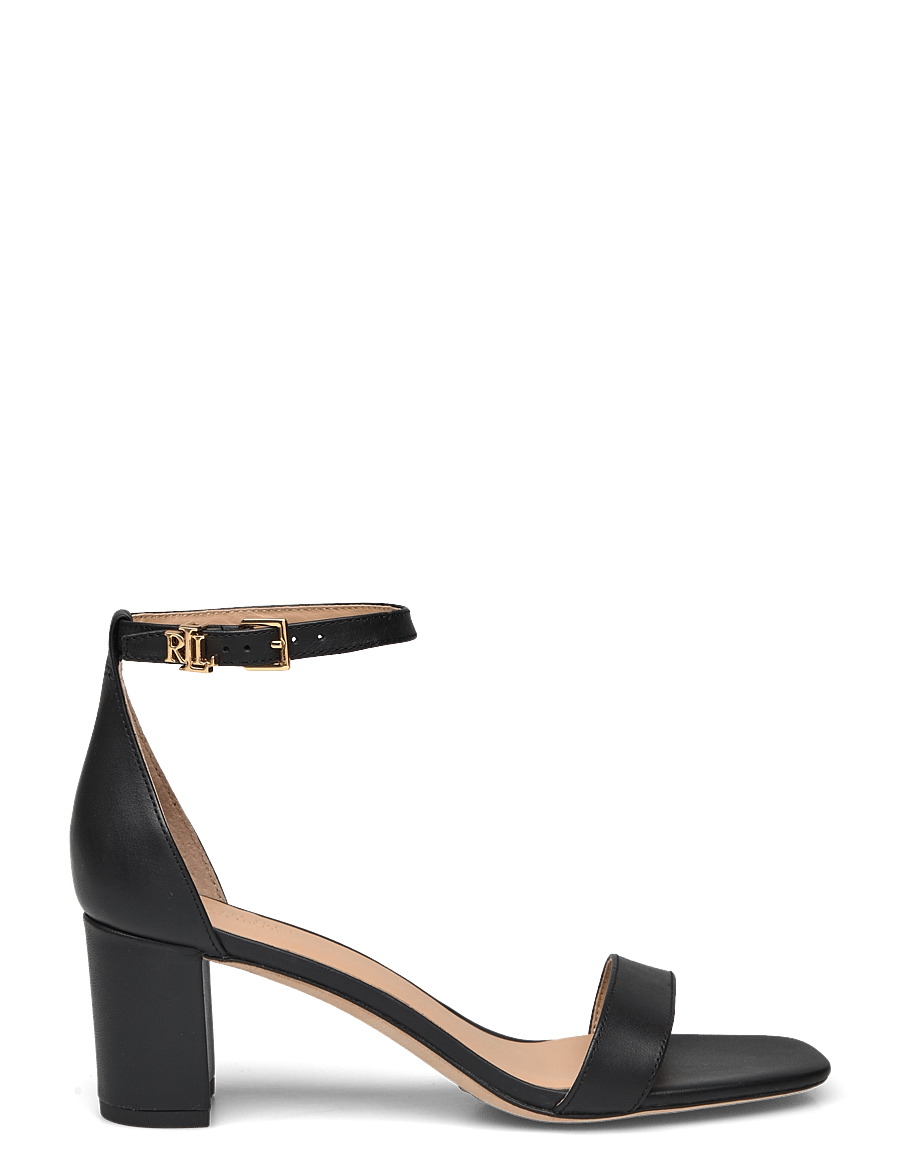 Lauren Ralph Lauren - Logan Burnished Leather Sandal - black - 1
