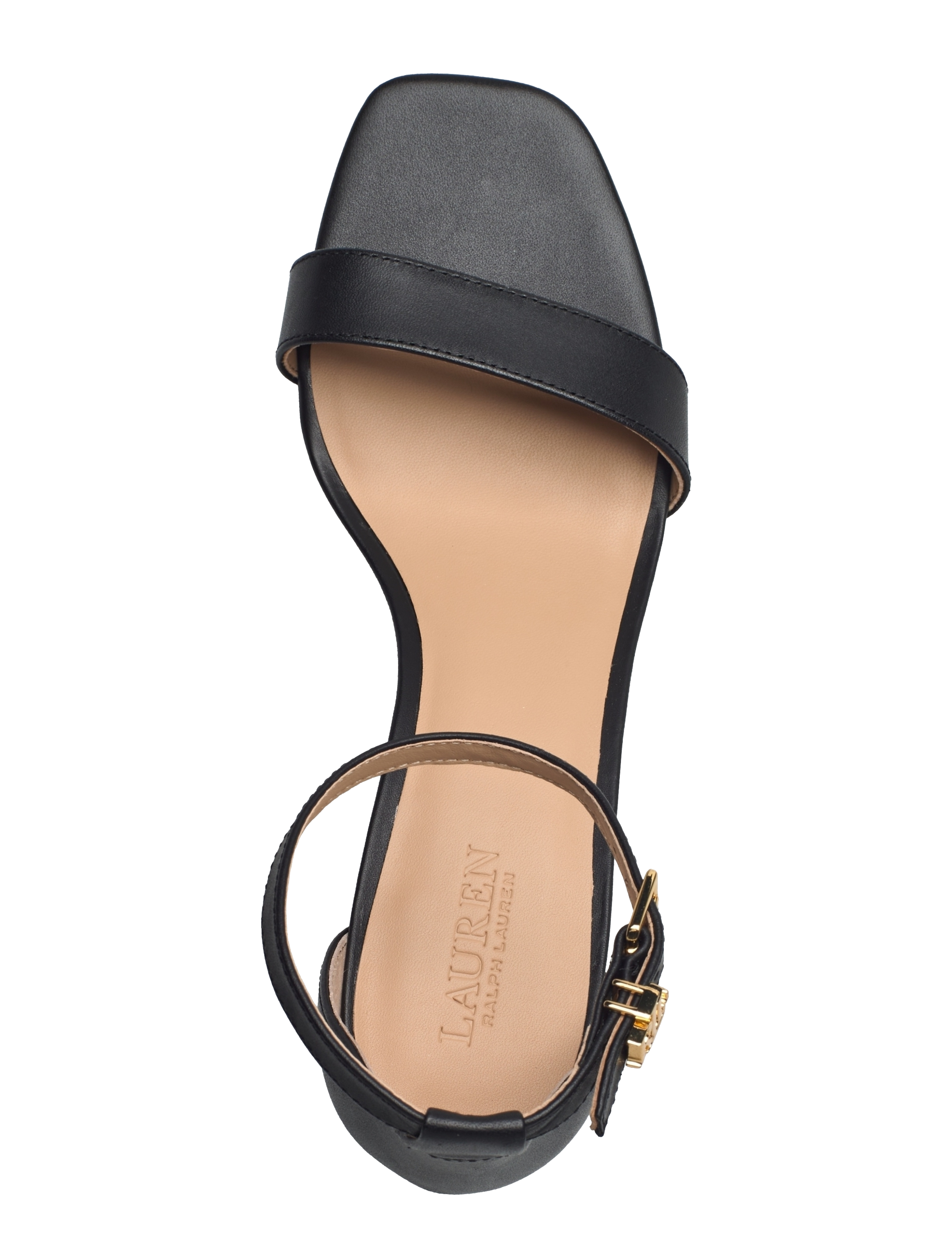 Lauren Ralph Lauren - Logan Burnished Leather Sandal - black - 3