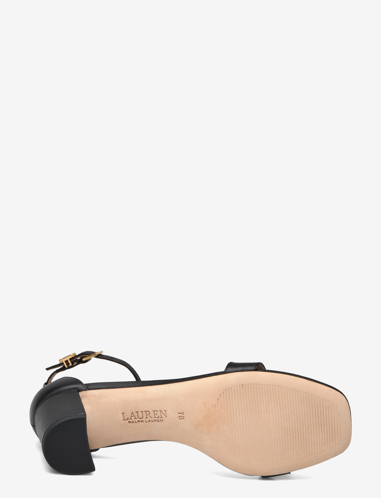 Lauren Ralph Lauren - Logan Burnished Leather Sandal - sandaletter - black - 4