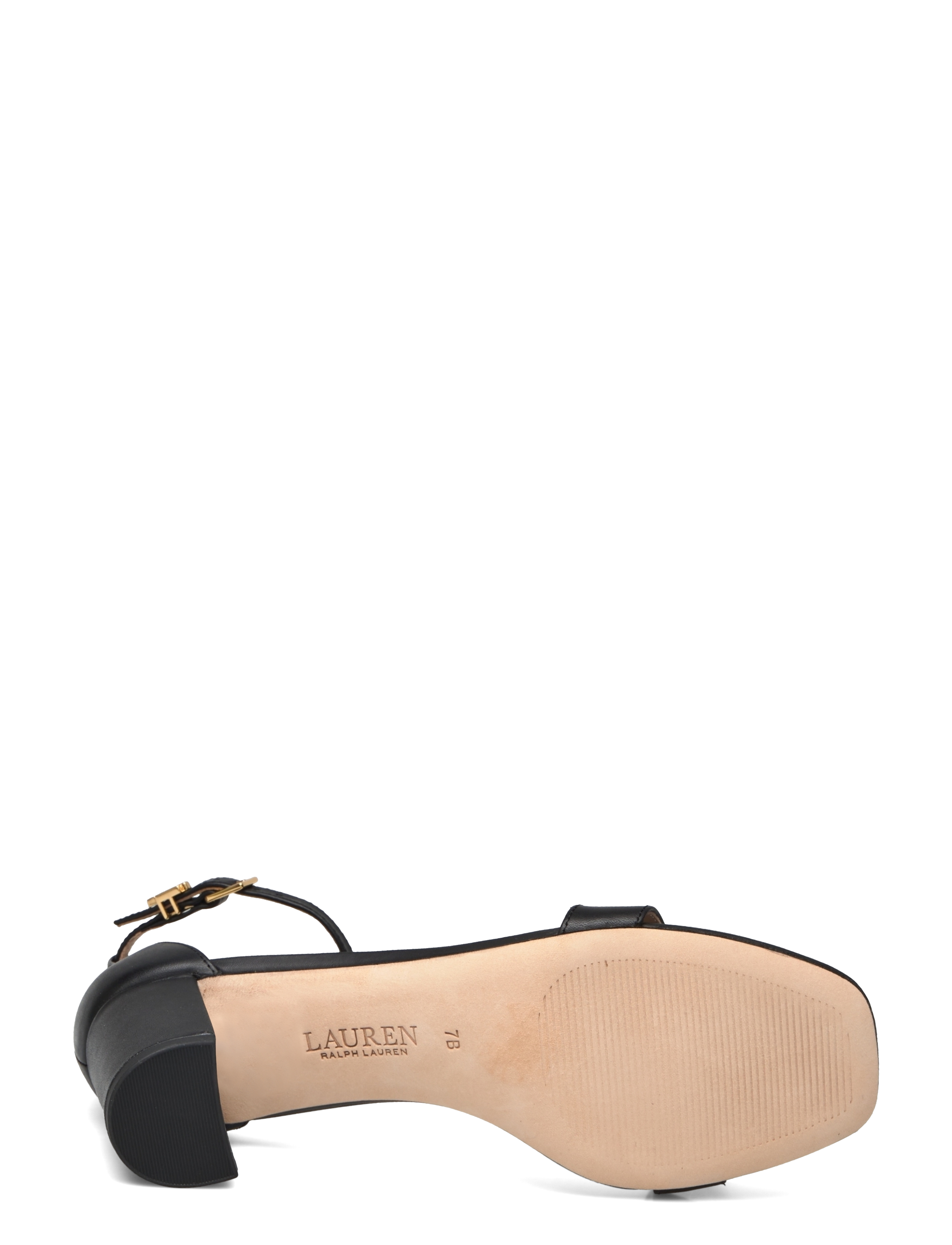 Lauren Ralph Lauren - Logan Burnished Leather Sandal - black - 4