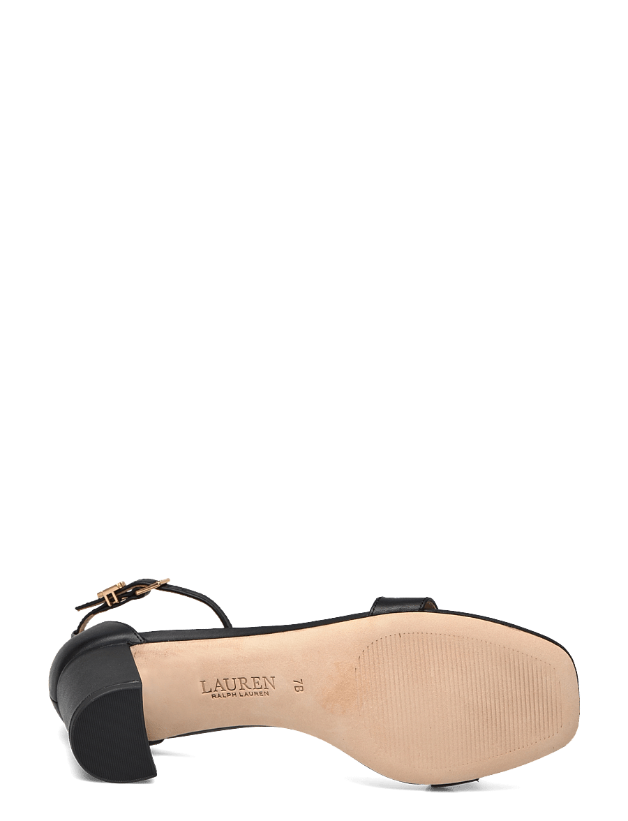 Lauren Ralph Lauren - Logan Burnished Leather Sandal - black - 4
