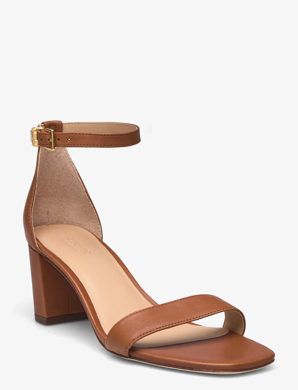 Lauren Ralph Lauren - Logan Burnished Leather Sandal - sandaletten - deep saddle tan - 0