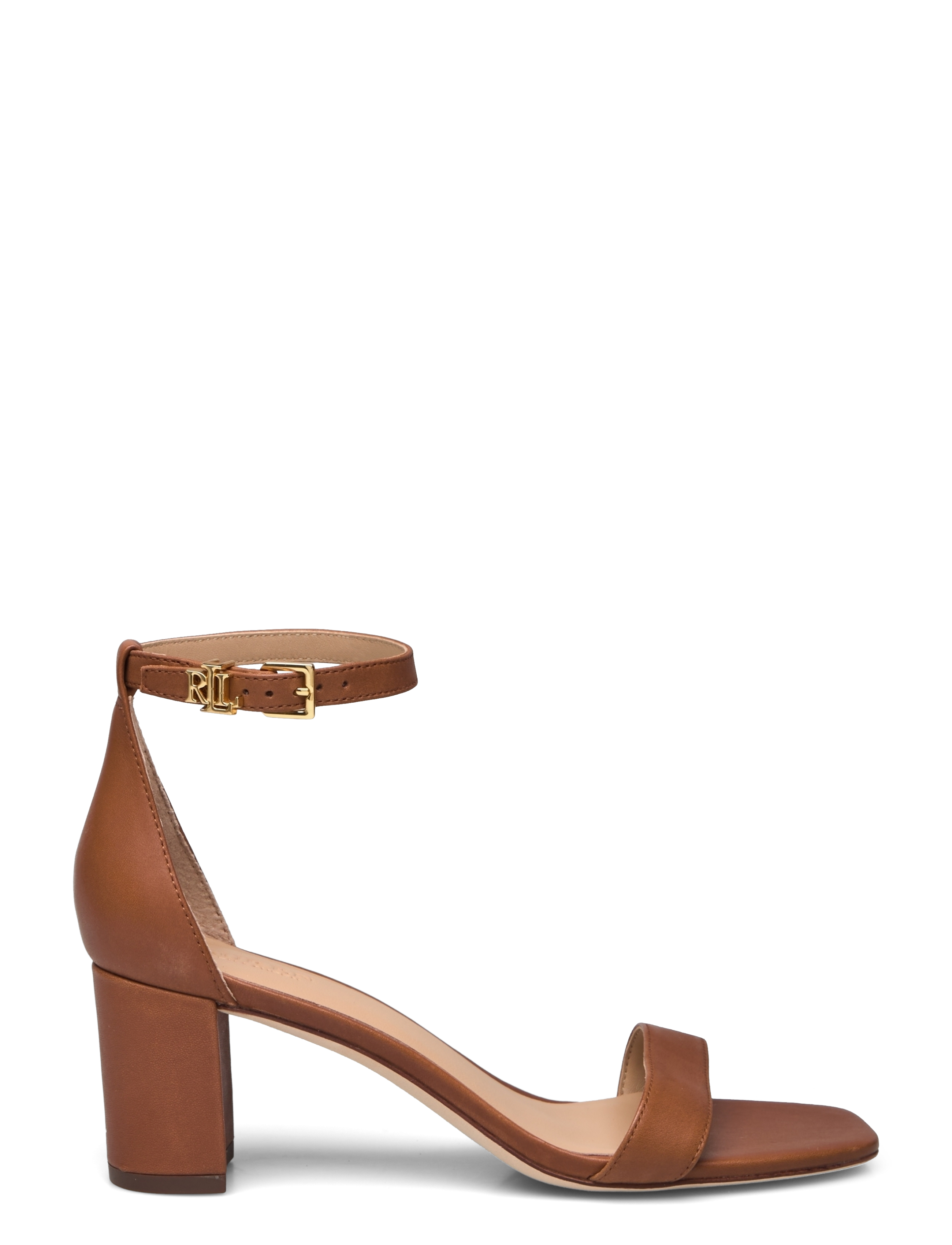 Lauren Ralph Lauren - Logan Burnished Leather Sandal - deep saddle tan - 1