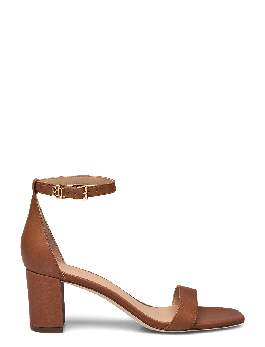 Lauren Ralph Lauren - Logan Burnished Leather Sandal - deep saddle tan - 1
