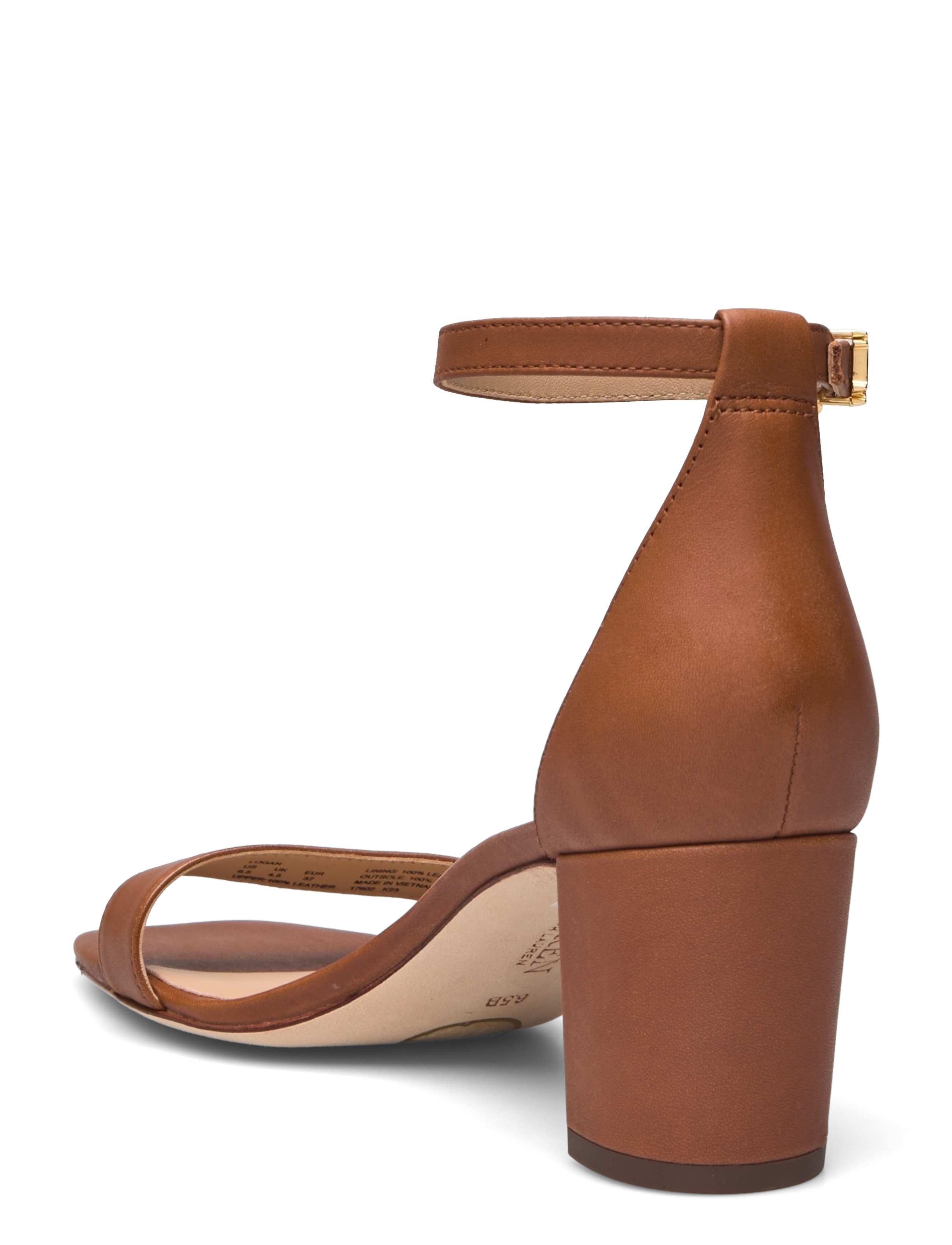 Lauren Ralph Lauren - Logan Burnished Leather Sandal - deep saddle tan - 2