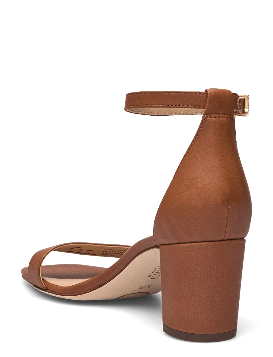 Lauren Ralph Lauren - Logan Burnished Leather Sandal - deep saddle tan - 2