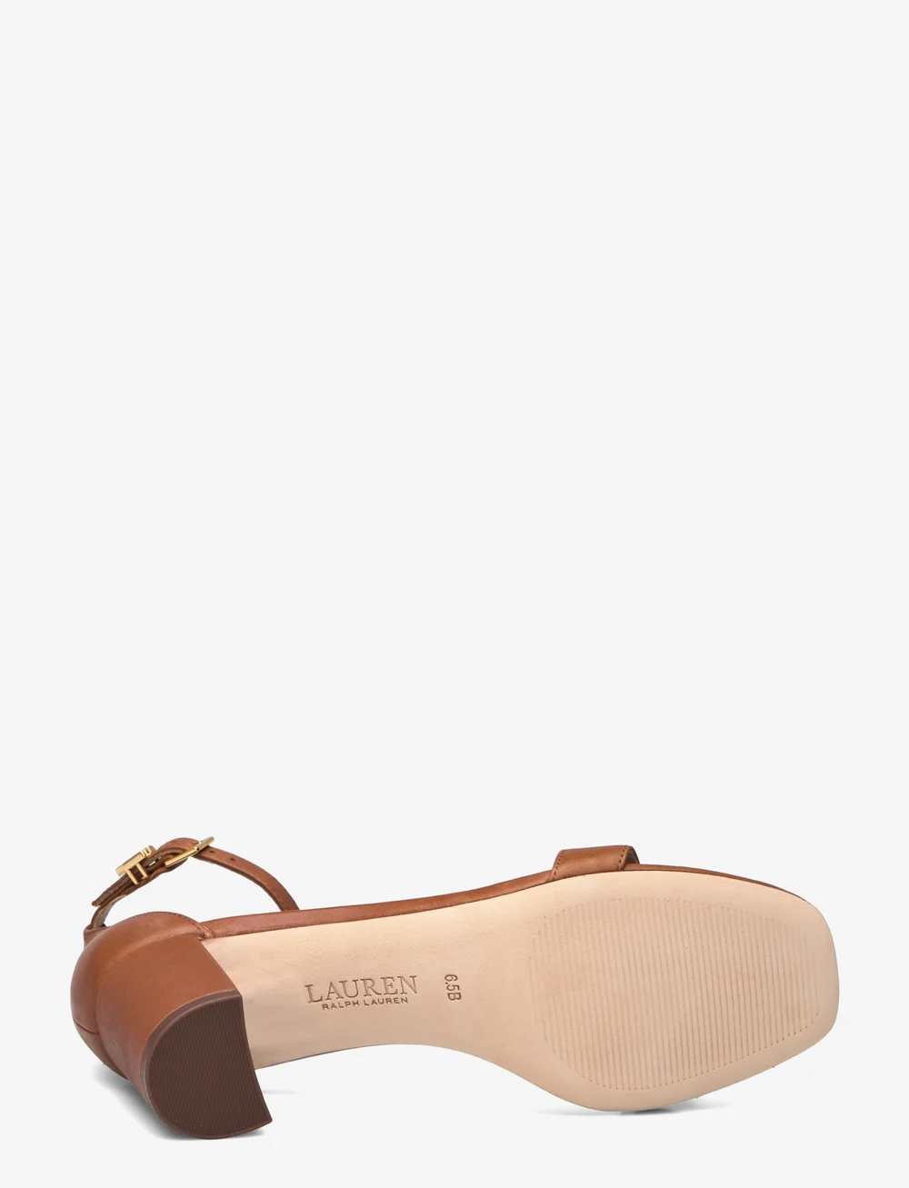 Lauren Ralph Lauren - Logan Burnished Leather Sandal - sandaletten - deep saddle tan - 4