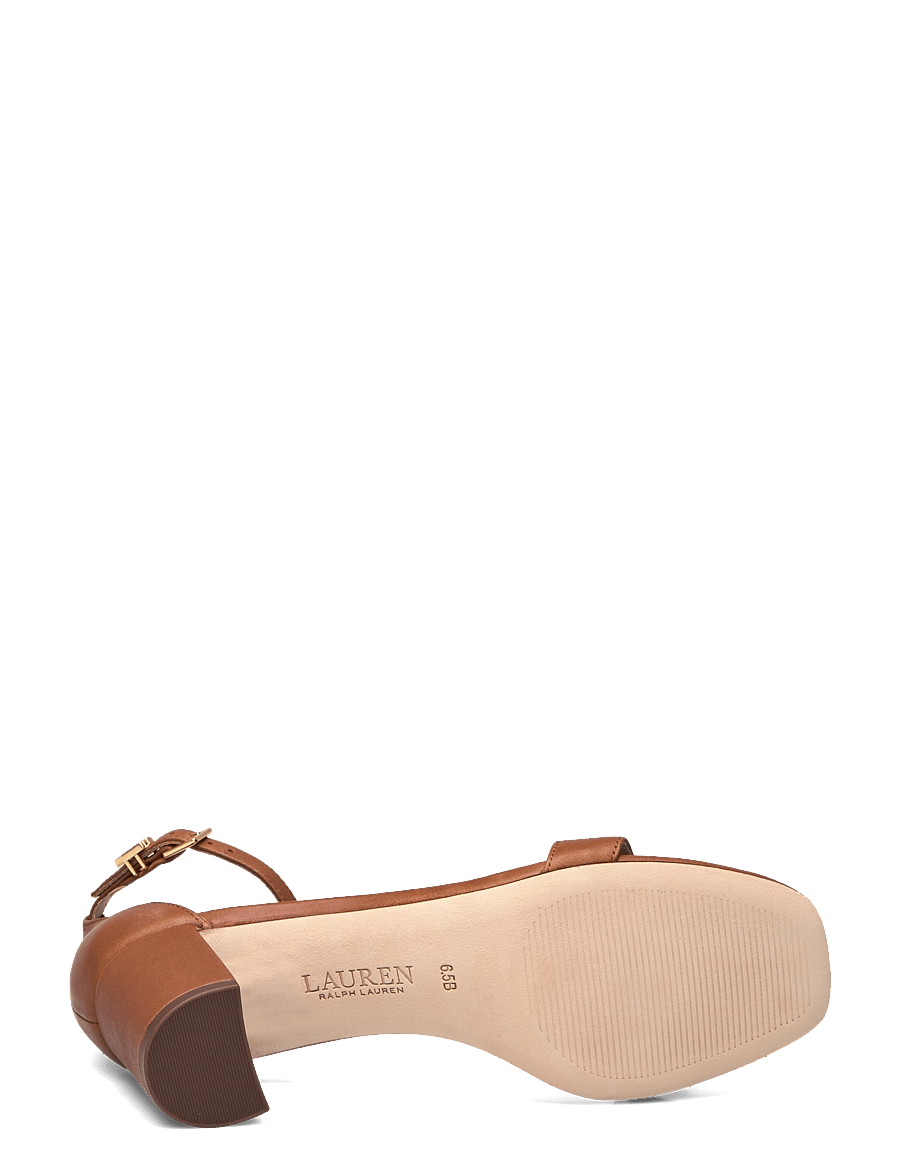 Lauren Ralph Lauren - Logan Burnished Leather Sandal - deep saddle tan - 4