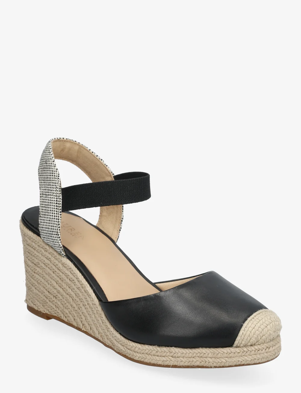 Lauren Ralph Lauren Pearle Ii Leather Canvas Espadrille Wedges Boozt