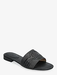 Lauren Ralph Lauren - Alegra III Leather Slide Sandal - flat sandals - black - 0
