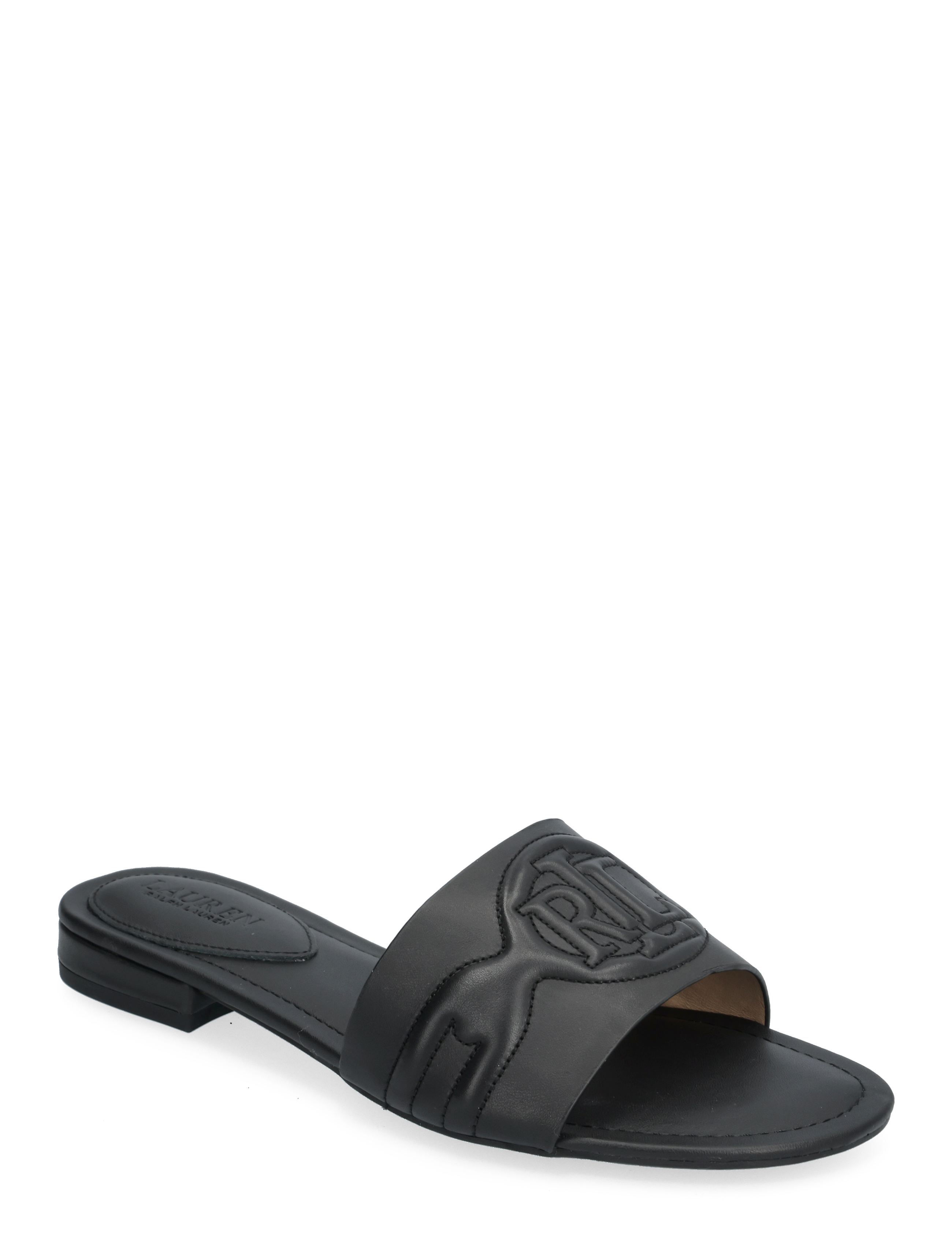 Lauren Ralph Lauren Alegra III Leather Slide Sandal - Sandaalid - BLACK / black
