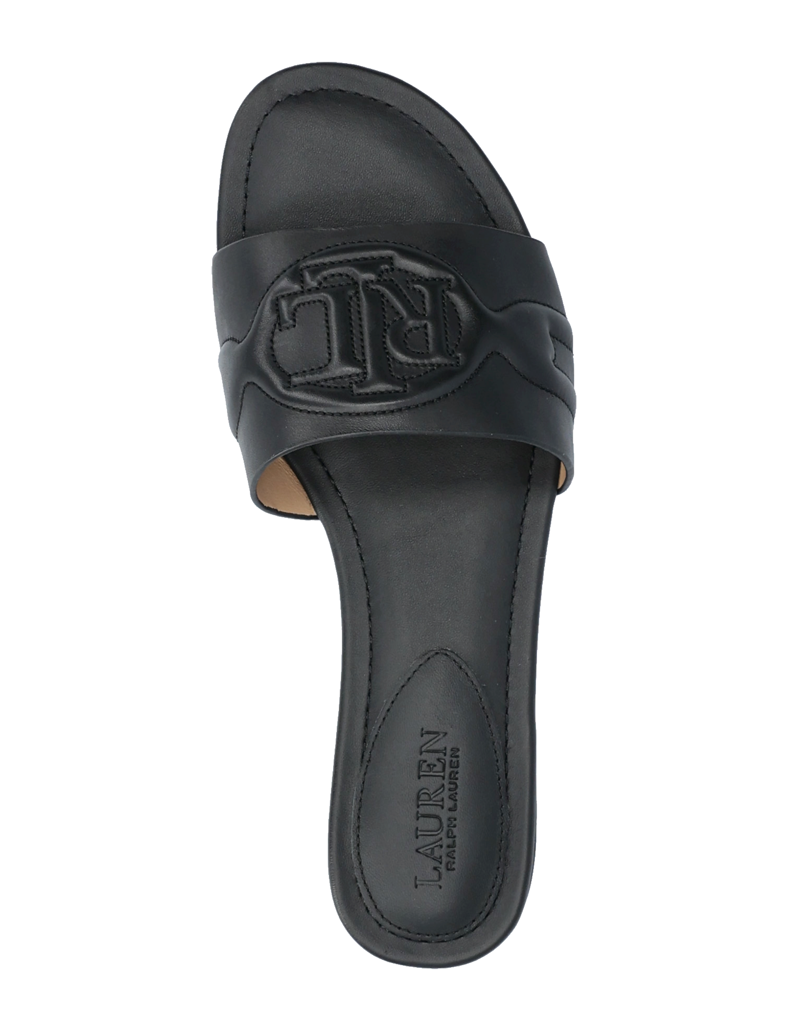 Lauren Ralph Lauren - Alegra III Leather Slide Sandal - black - 3