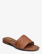 Alegra III Leather Slide Sandal - DEEP SADDLE TAN