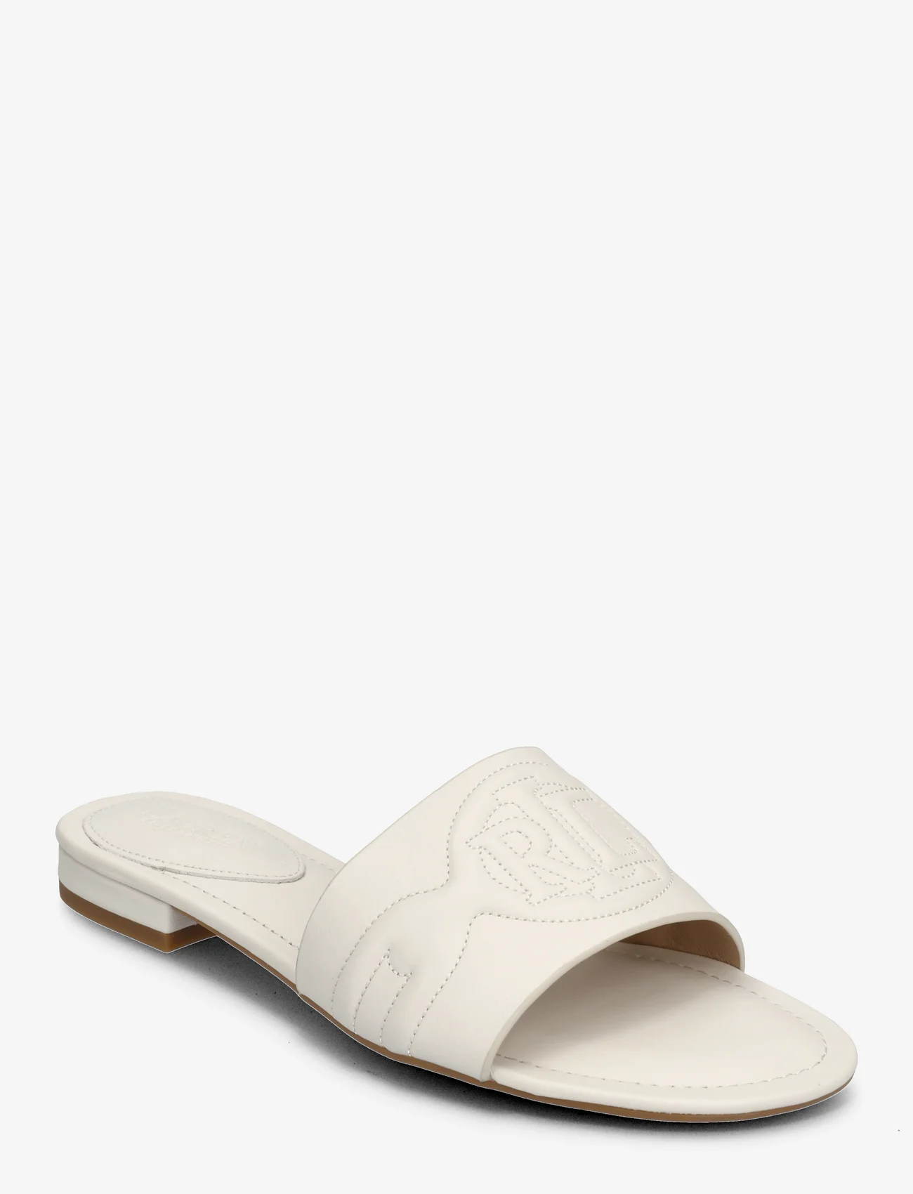 Lauren Ralph Lauren - Alegra III Nappa Leather Slide Sandal - platta sandaler - soft white - 0