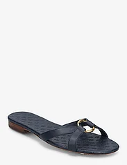 Lauren Ralph Lauren - Emmy Nappa Leather Slide Sandal - flade sandaler - refined navy - 0