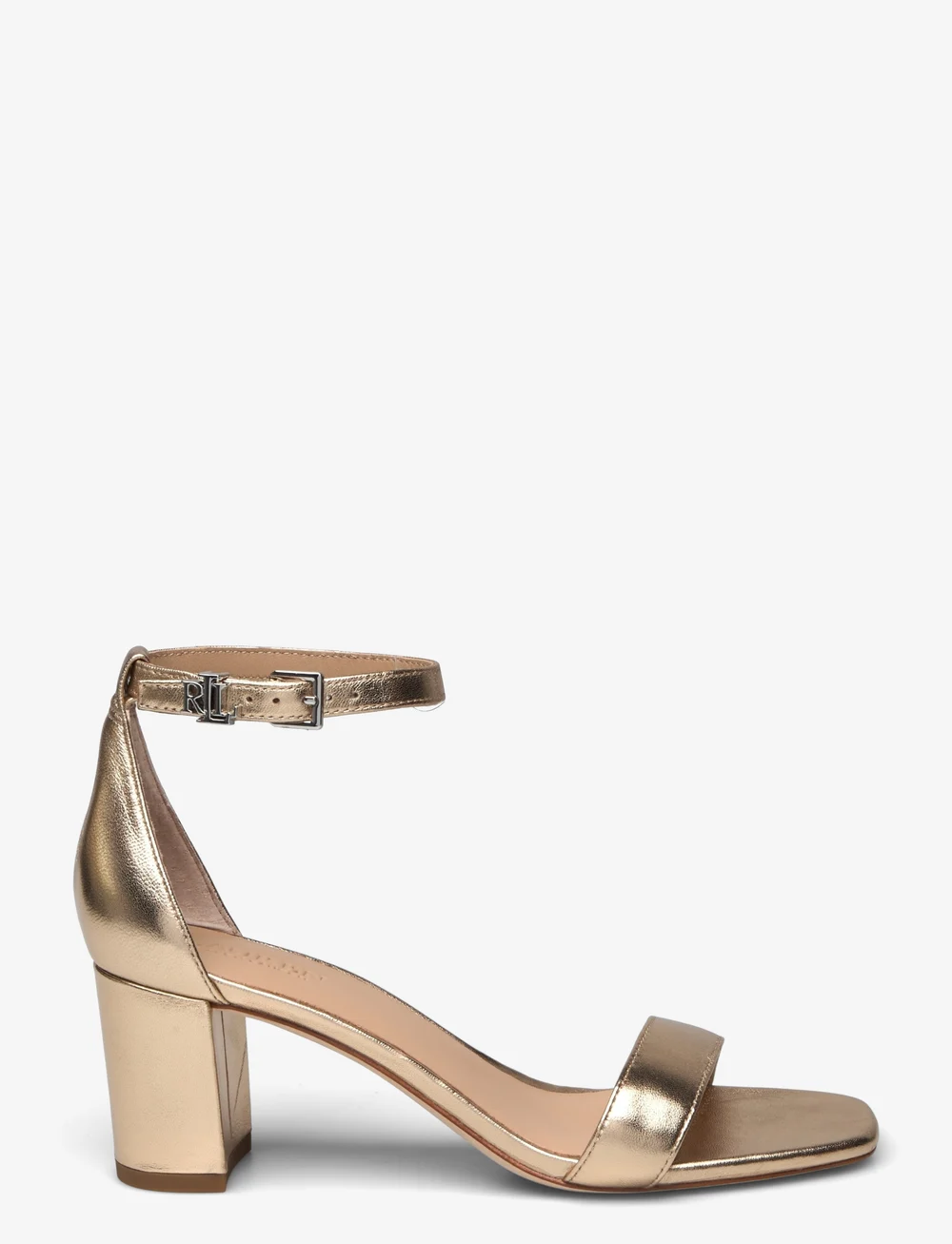 Lauren Ralph Lauren - Logan Metallic Nappa Leather Sandal - absatzschuhe - platinum - 1