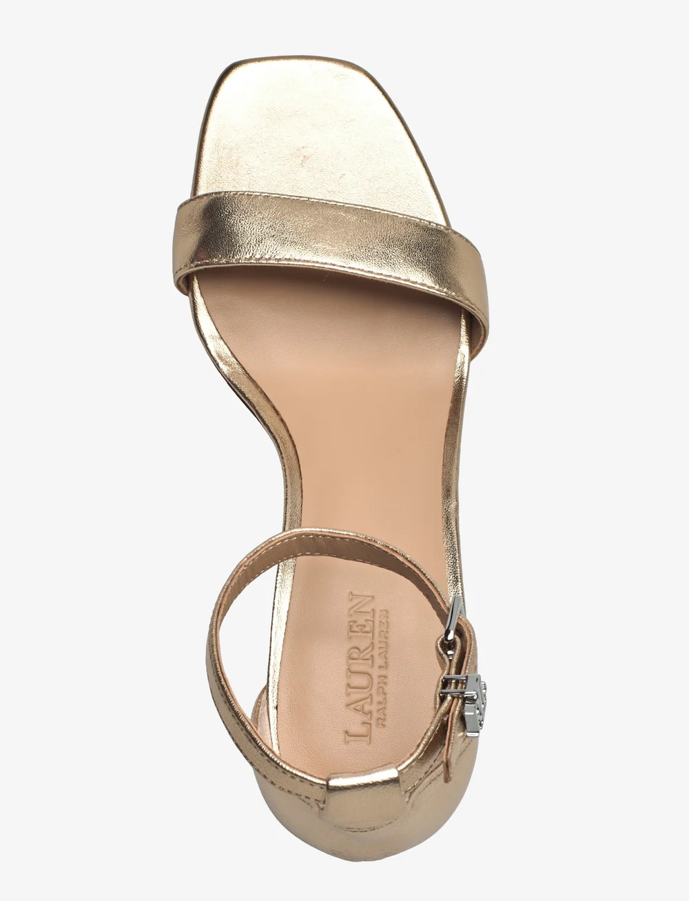Lauren Ralph Lauren - Logan Metallic Nappa Leather Sandal - absatzschuhe - platinum - 3