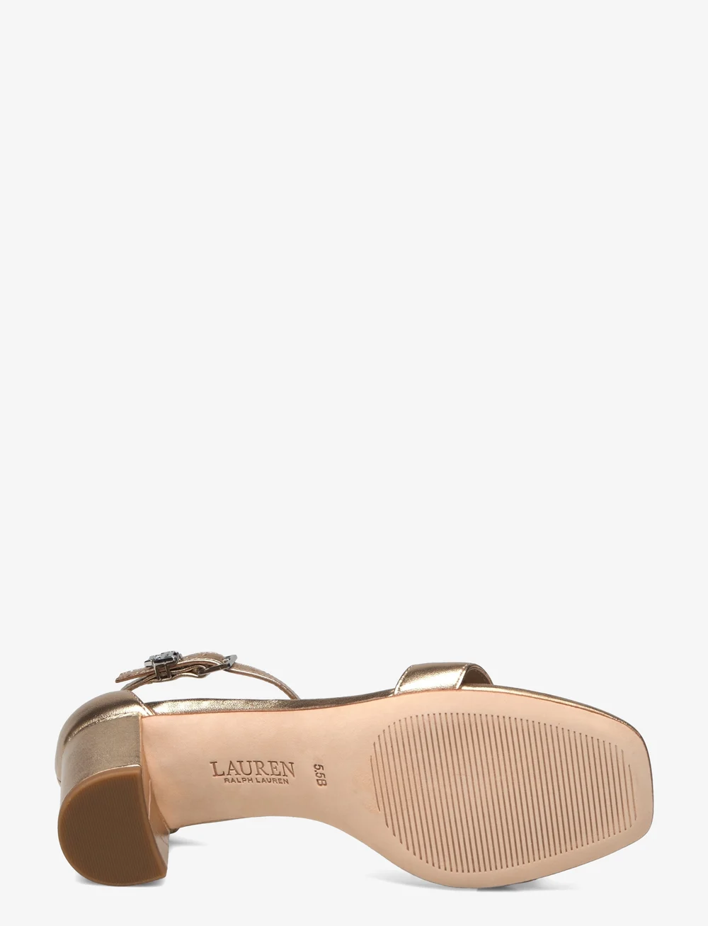 Lauren Ralph Lauren - Logan Metallic Nappa Leather Sandal - absatzschuhe - platinum - 4