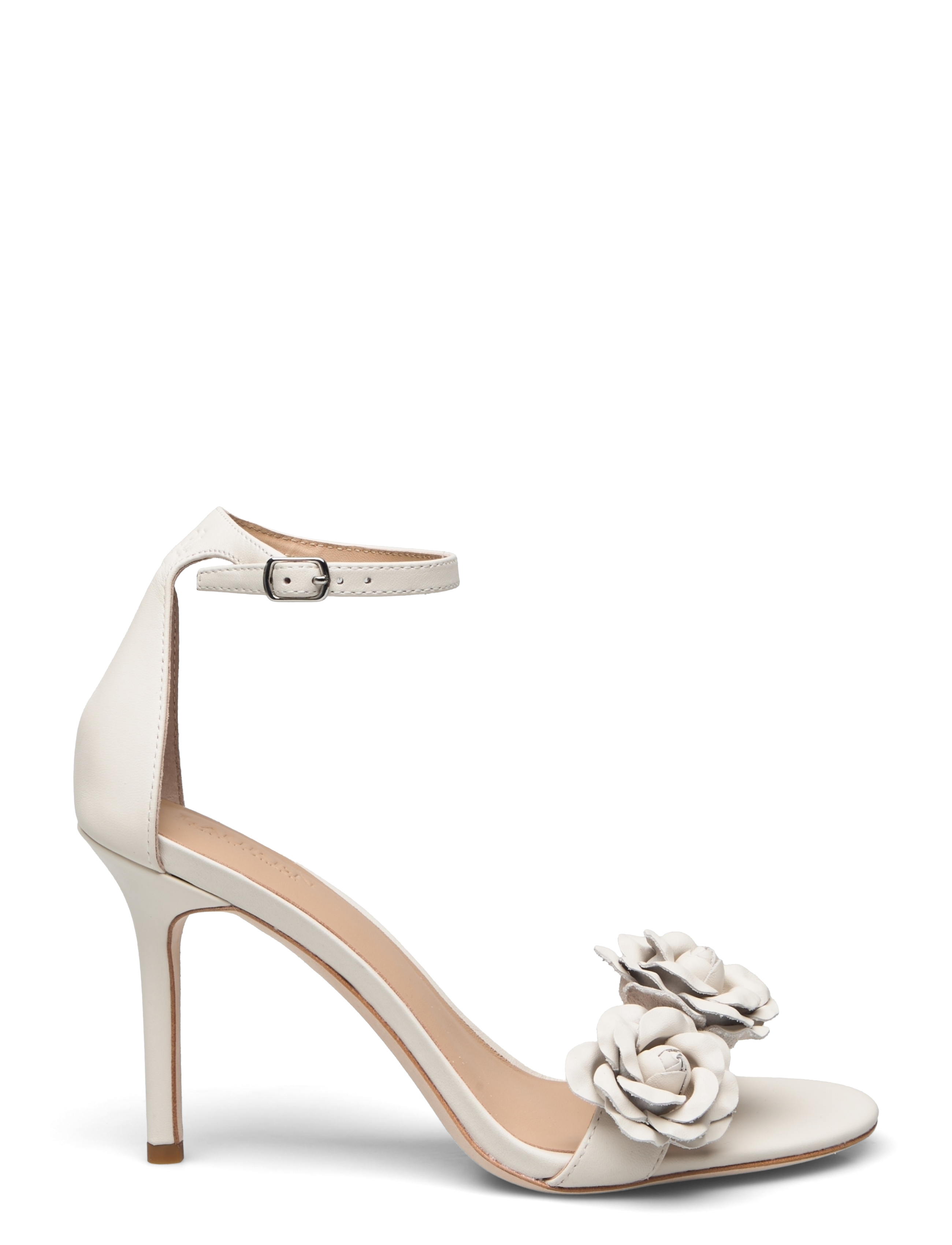Lauren Ralph Lauren - Allie Floral-Trim Nappa Leather Sandal - soft white/soft w - 1