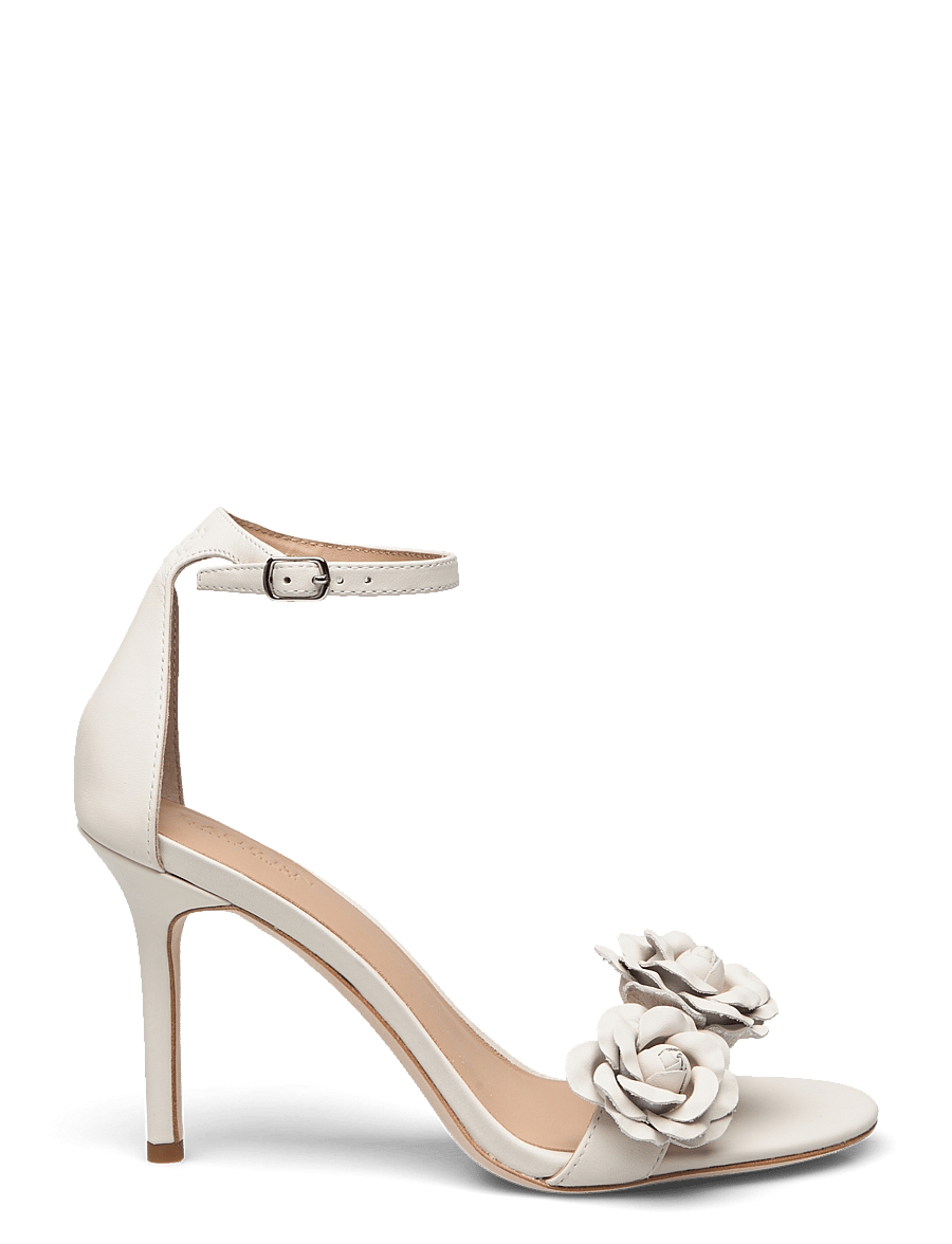 Lauren Ralph Lauren - Allie Floral-Trim Nappa Leather Sandal - soft white/soft w - 1