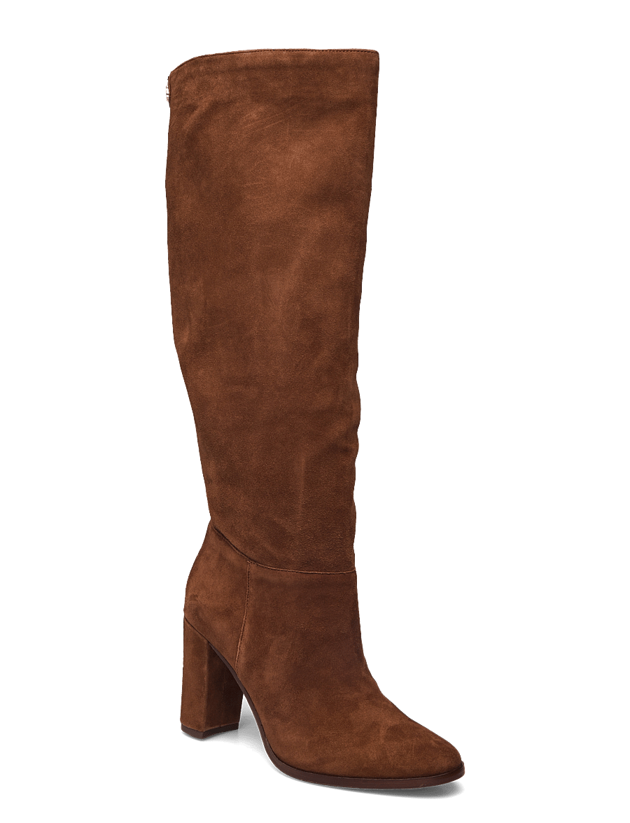 Lauren Ralph Lauren - SHEEP SUEDE-ARTIZAN TALL-BO-TAL - langskaftede støvler - tobacco - 0