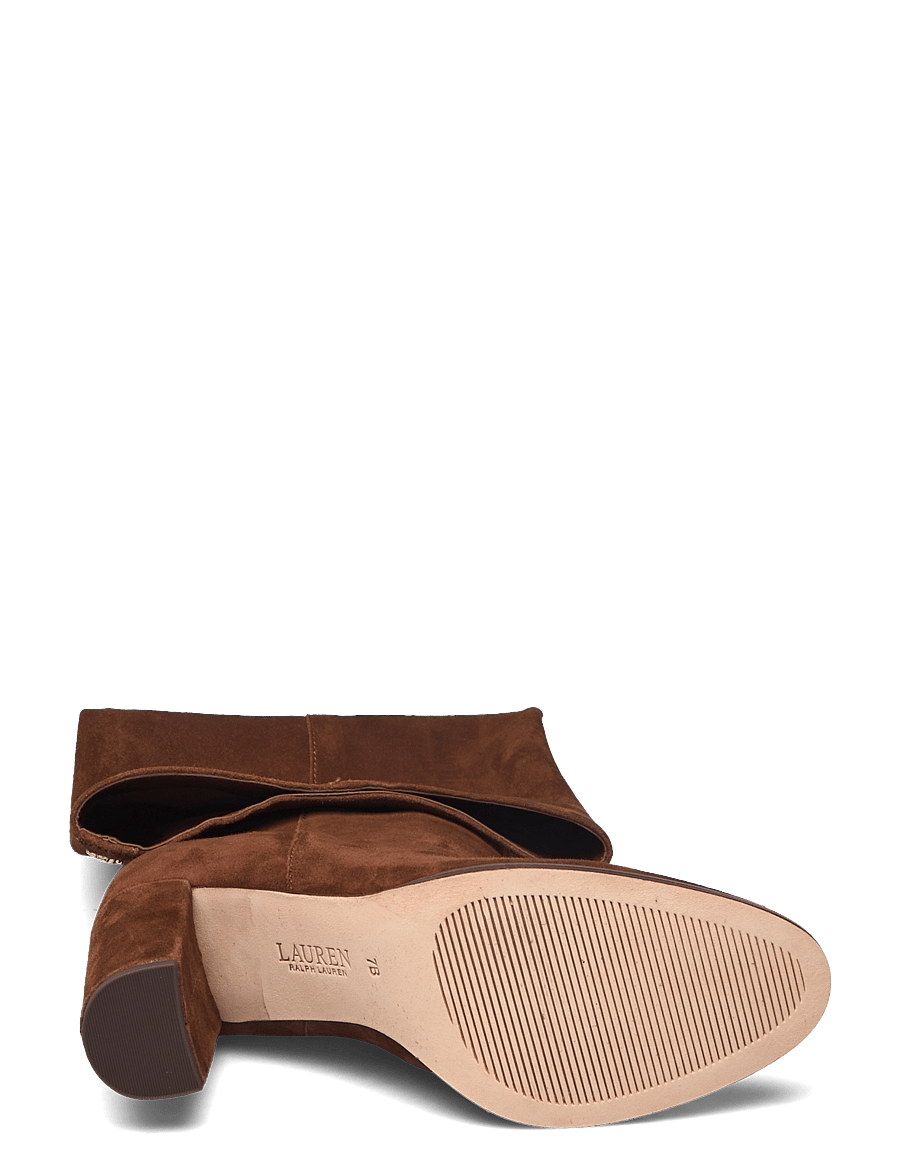 Lauren Ralph Lauren - SHEEP SUEDE-ARTIZAN TALL-BO-TAL - langskaftede støvler - tobacco - 4