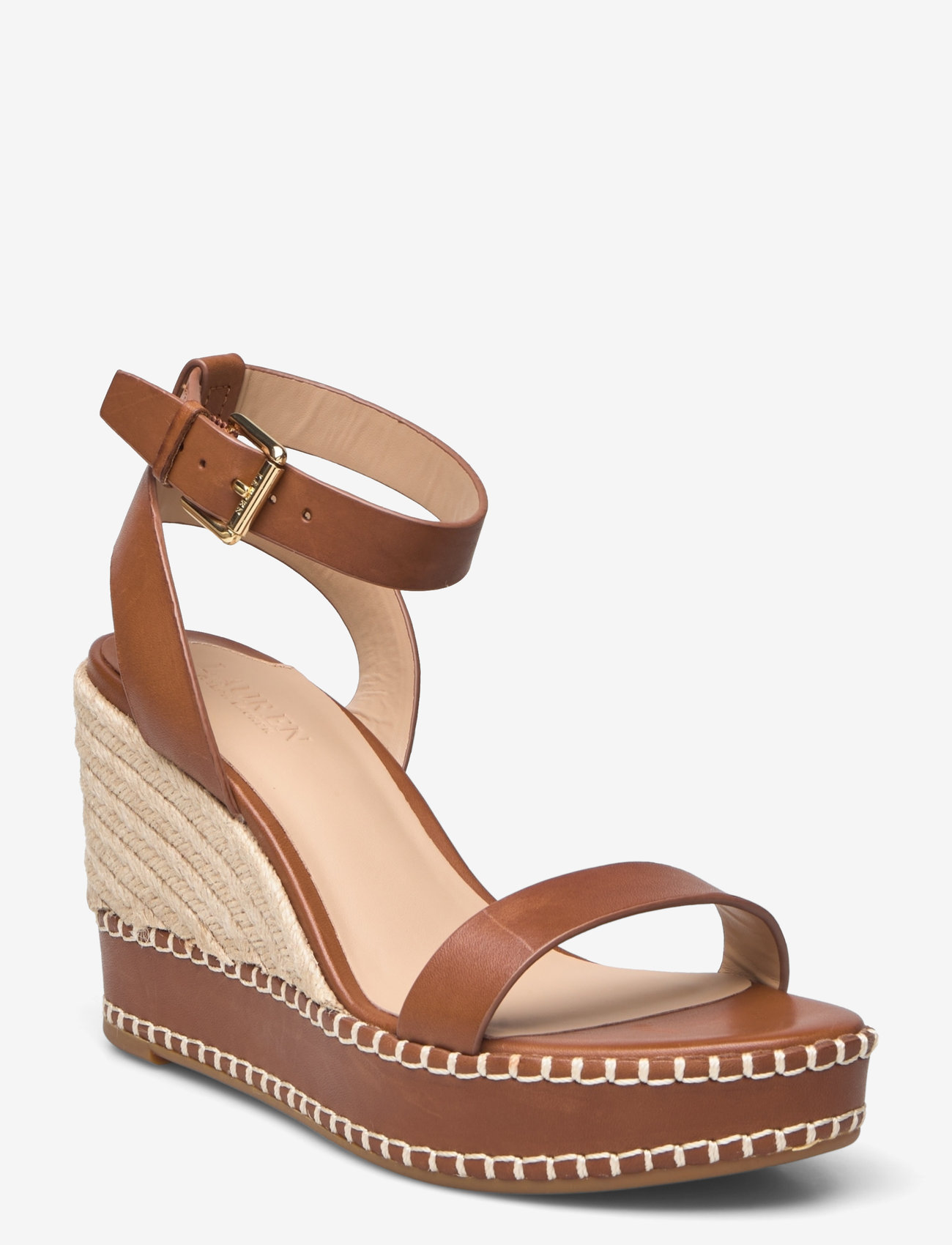 Lauren Ralph Lauren - Hilarie Burnished Leather Espadrille - espadrillid - deep saddle tan - 0