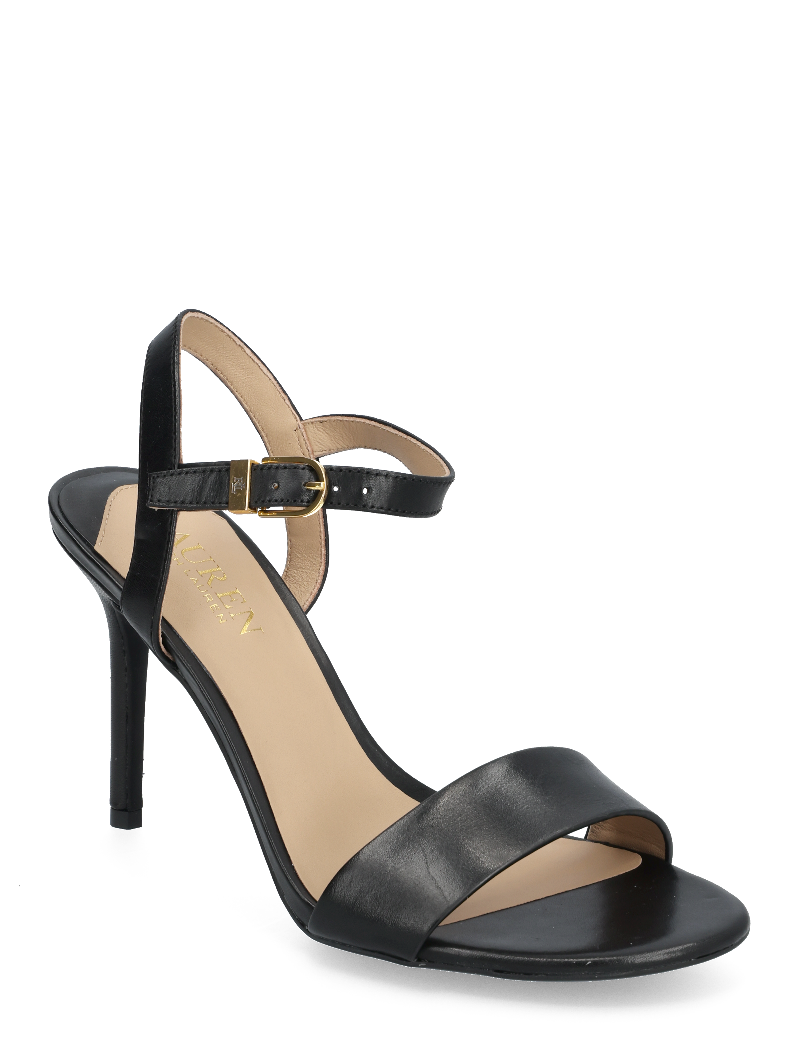 Lauren Ralph Lauren Burnished Calf-Gwen-Sn-Drs, Kvinder, Stilet Sandal, Sort, Str: 37