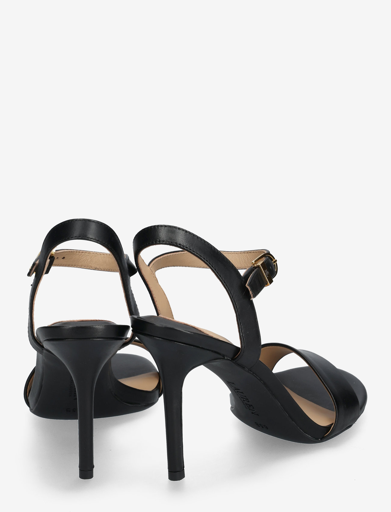 Lauren Ralph Lauren - Gwen Burnished Leather Sandal - sandaletten - black - 4