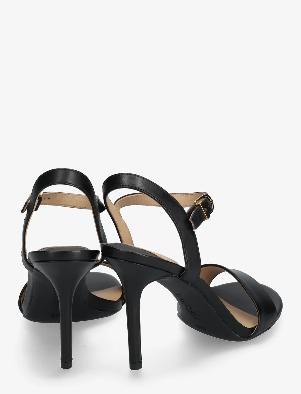 Lauren Ralph Lauren - Gwen Burnished Leather Sandal - sandaletit - black - 4