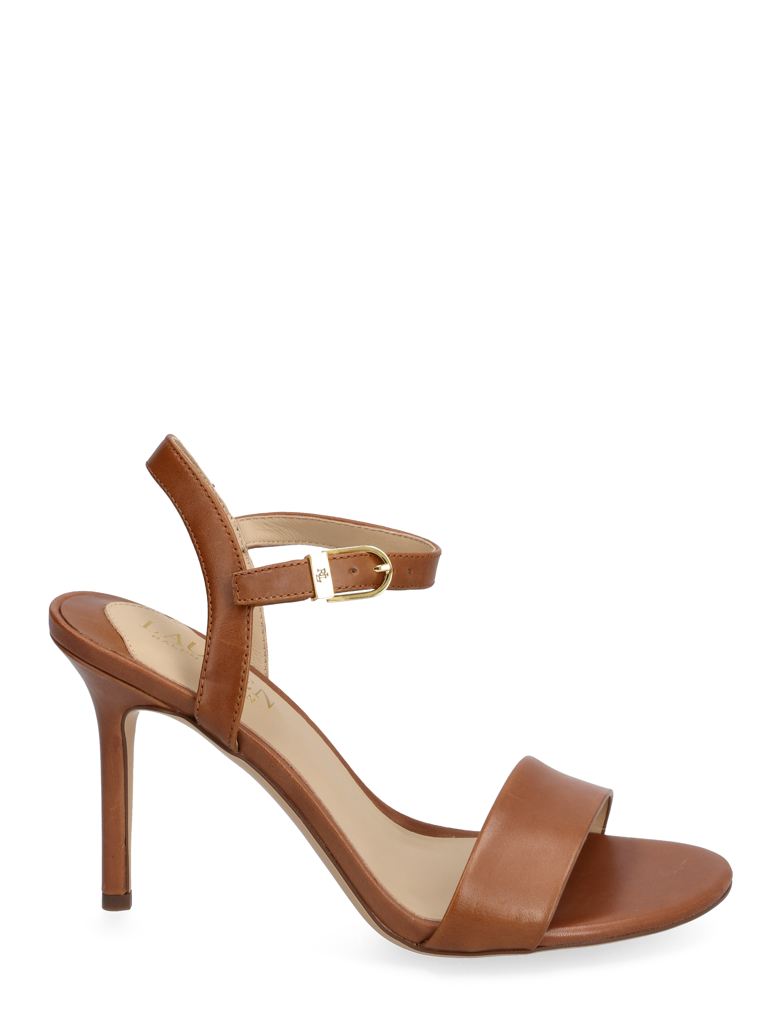Lauren Ralph Lauren - Gwen Burnished Leather Sandal - aukštakulnės basutės - deep saddle tan - 1