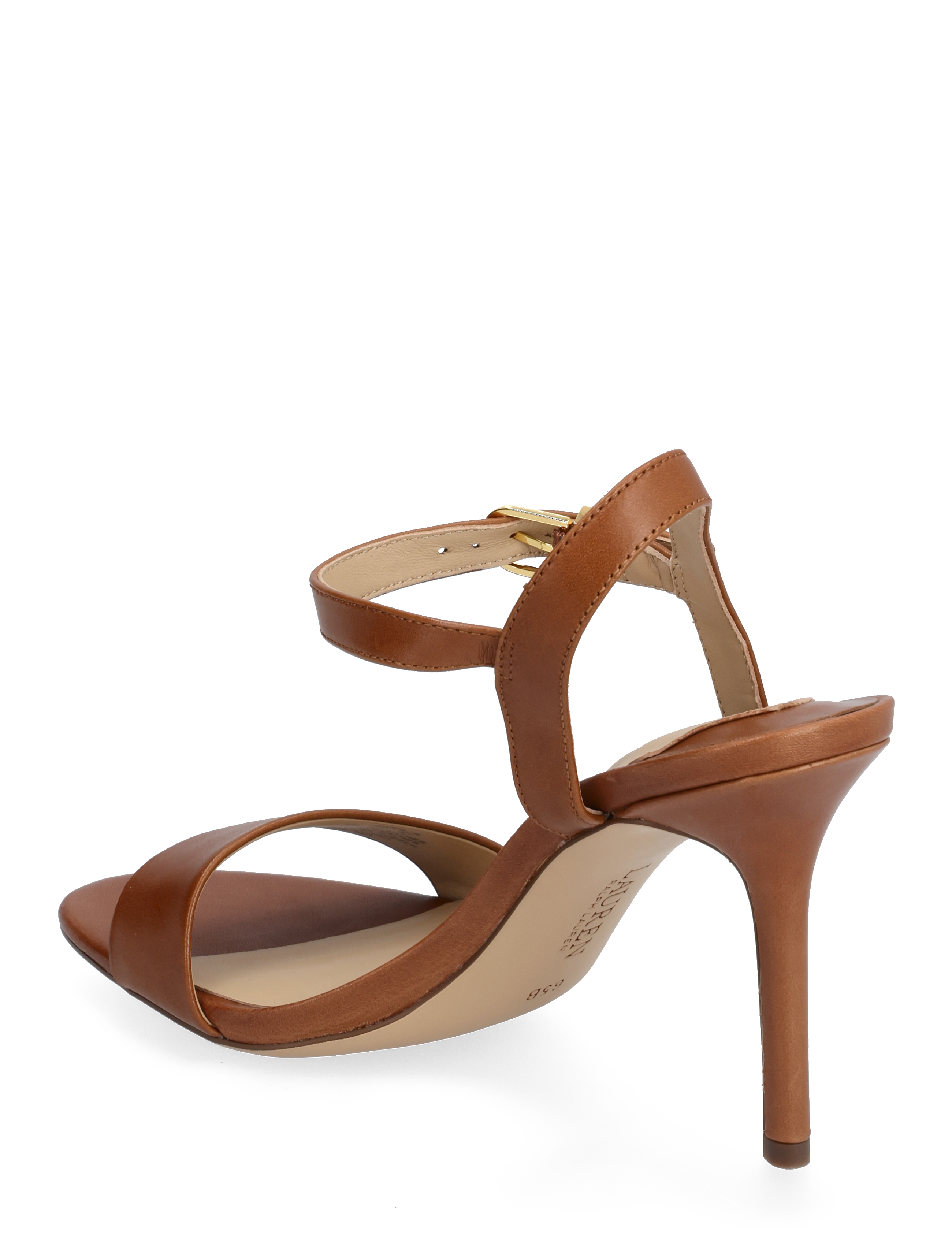 Lauren Ralph Lauren - Gwen Burnished Leather Sandal - aukštakulnės basutės - deep saddle tan - 2